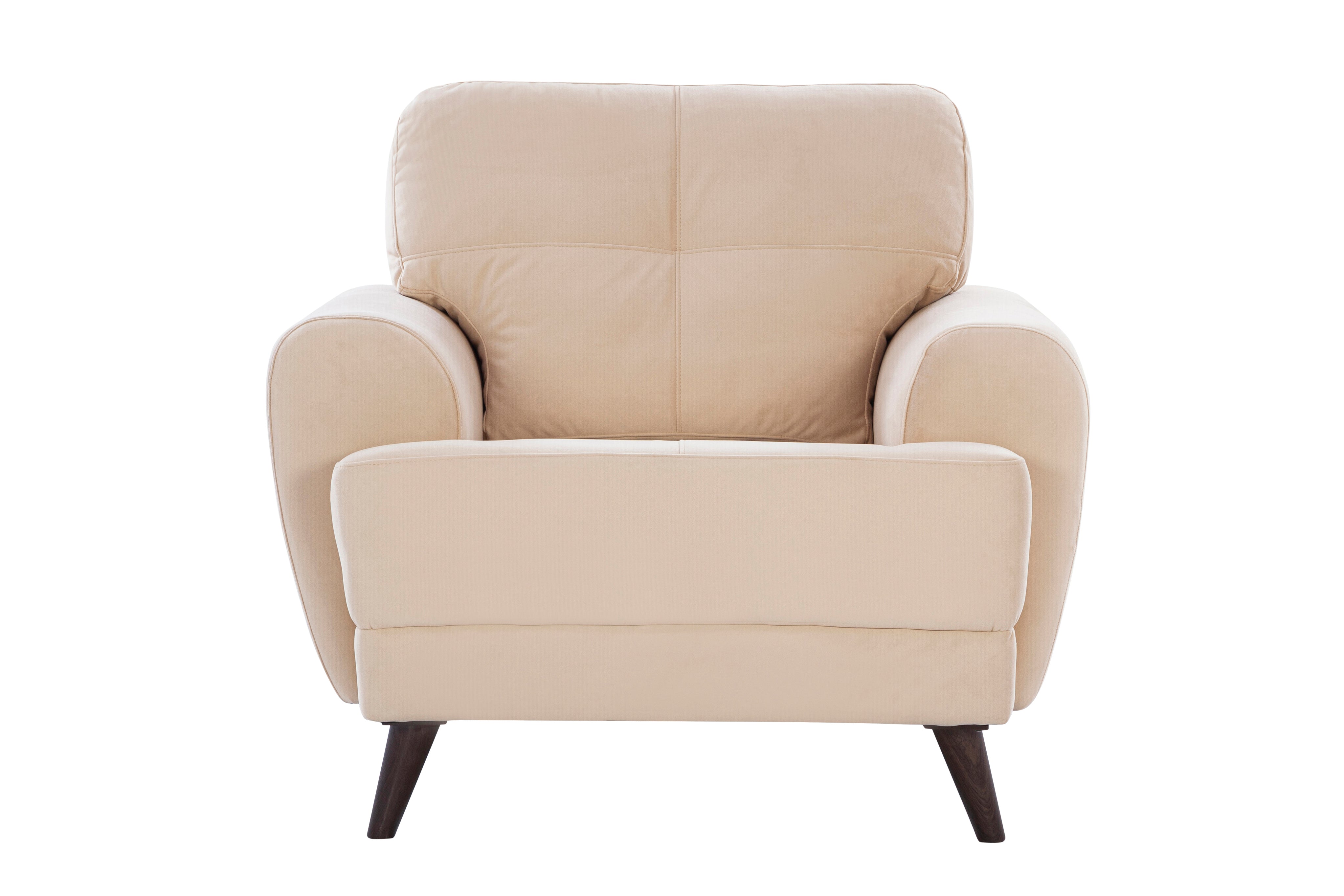 Riga Fabric 1 Seater Sofa in Beige Colour