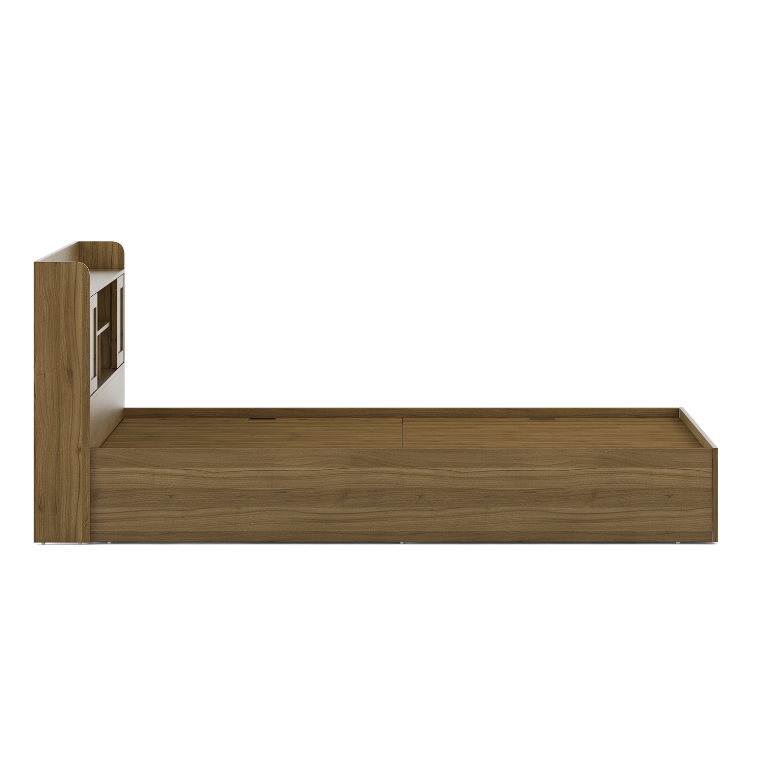 Diago King Bed With Box Storage In Natural Teak Color