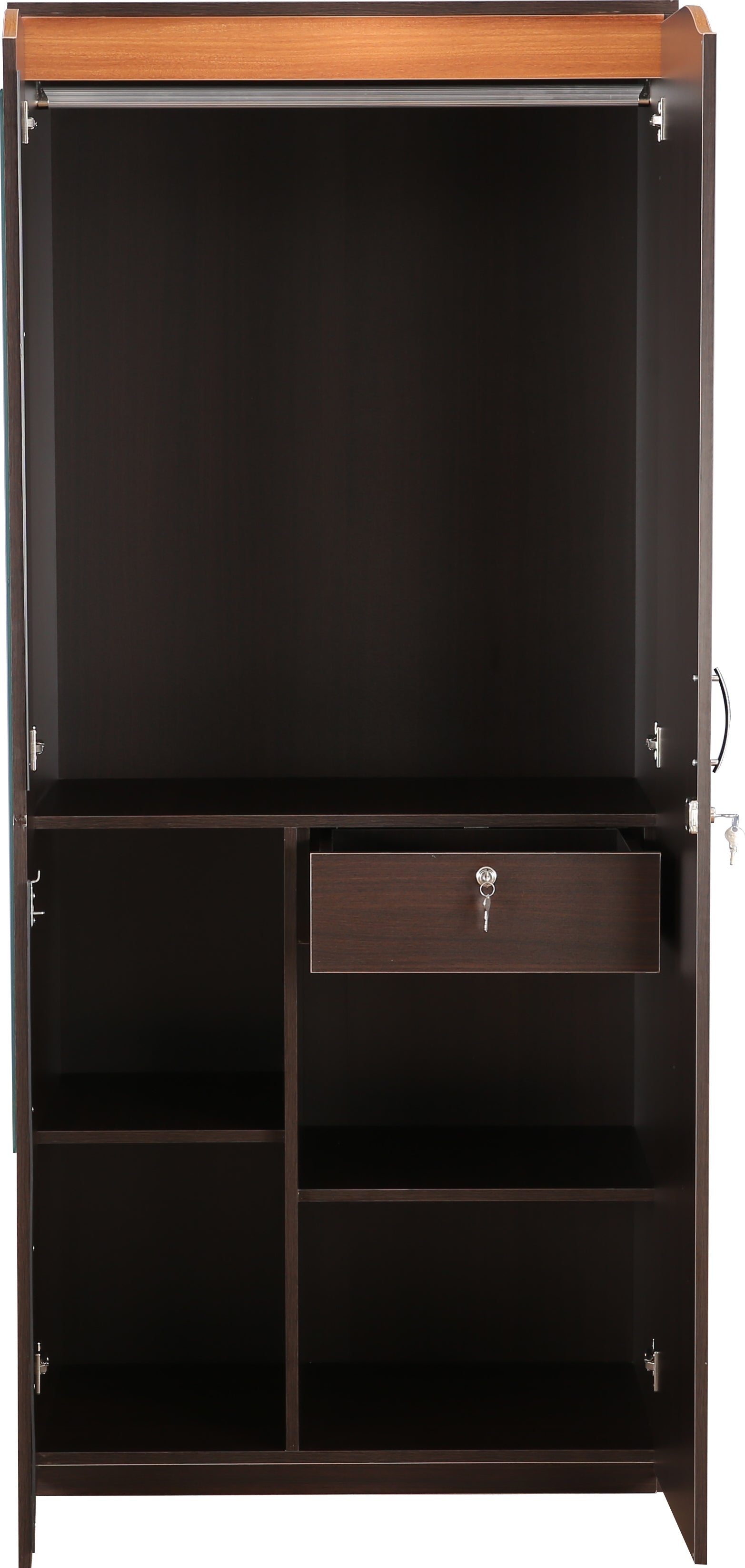 Swirl Two door Wardrobe in Dark Oak Colour