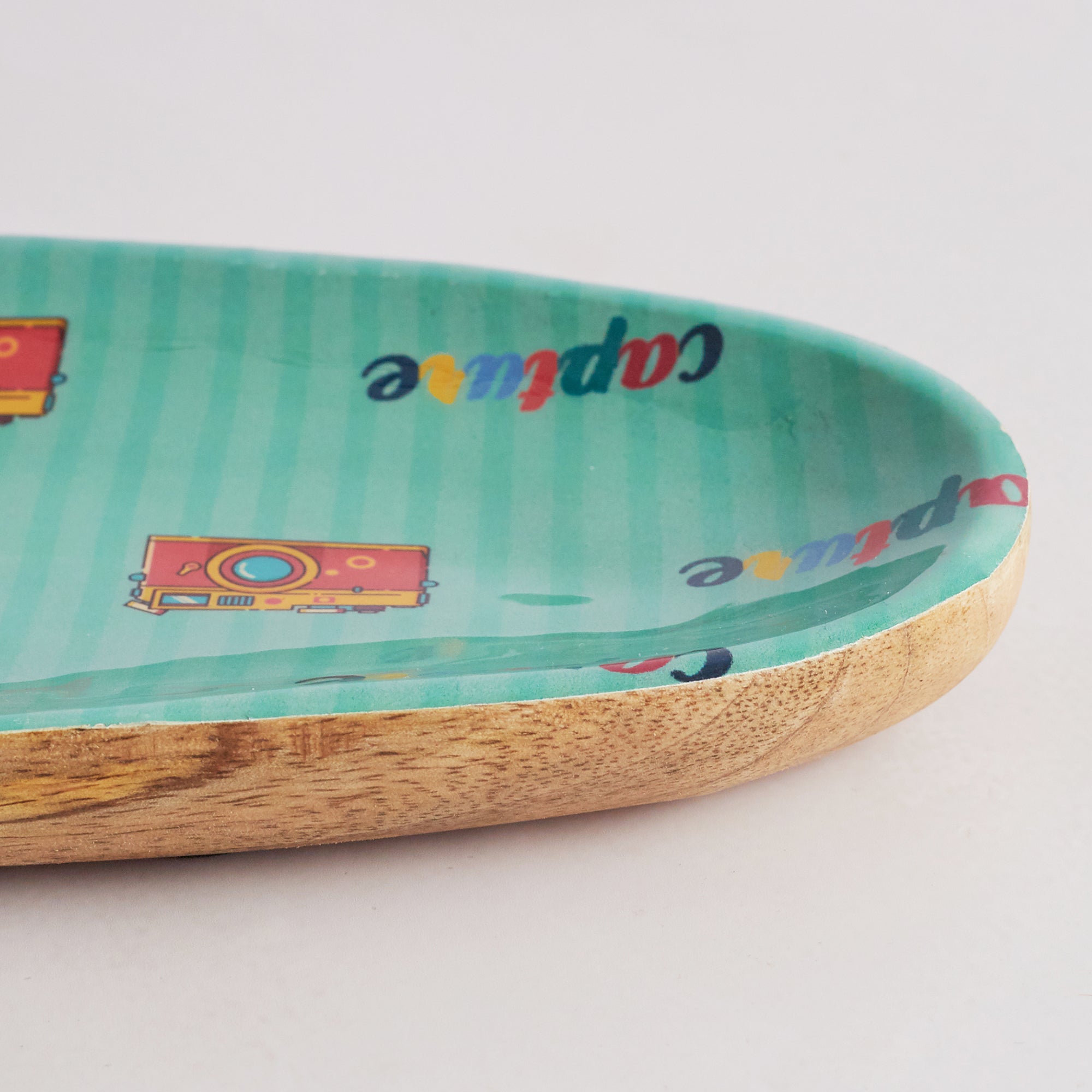 Milan Wooden Elongated Platter in Multi Colour