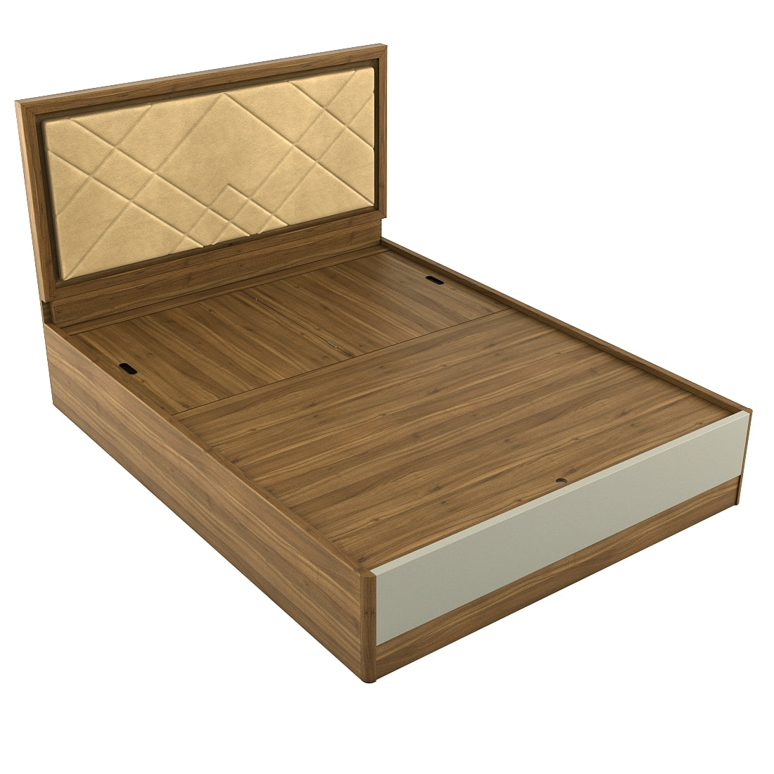 Petra King bed with Hydraulic storage in Walnut Colour