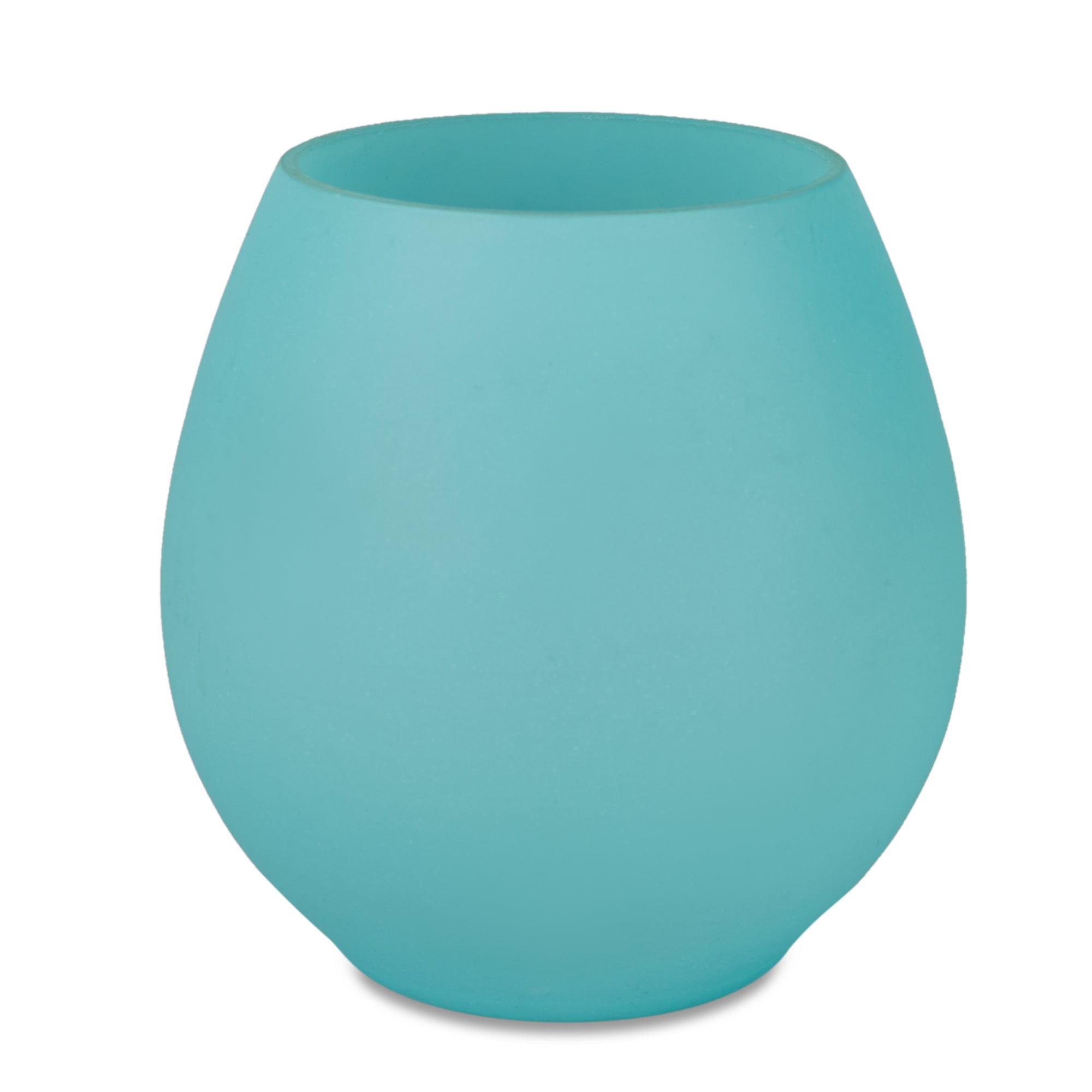 Emilia Glass Frosted Colored Jar With Lid in Turq Colour