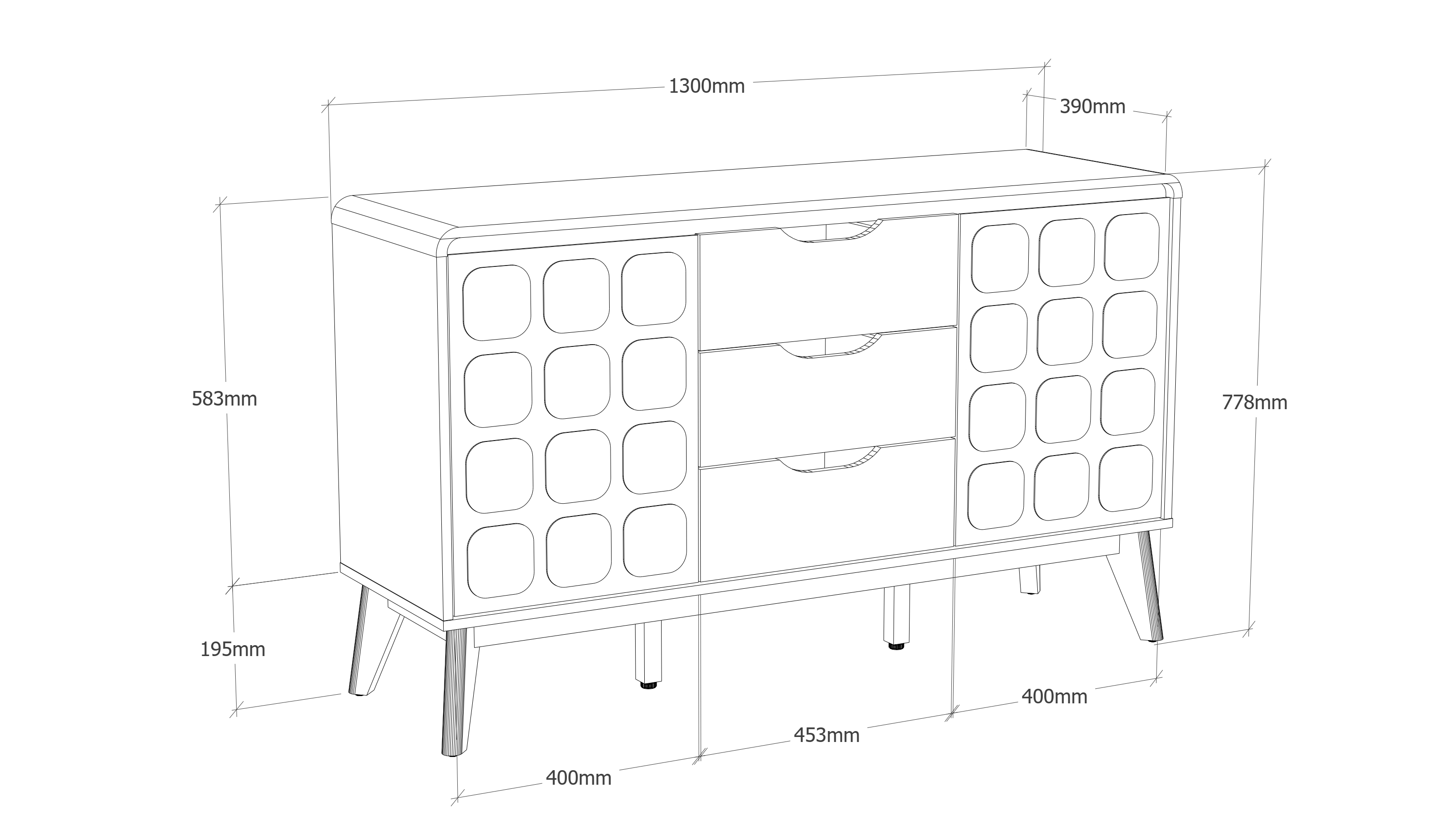 Opus Sideboard in White & Walnut Colour