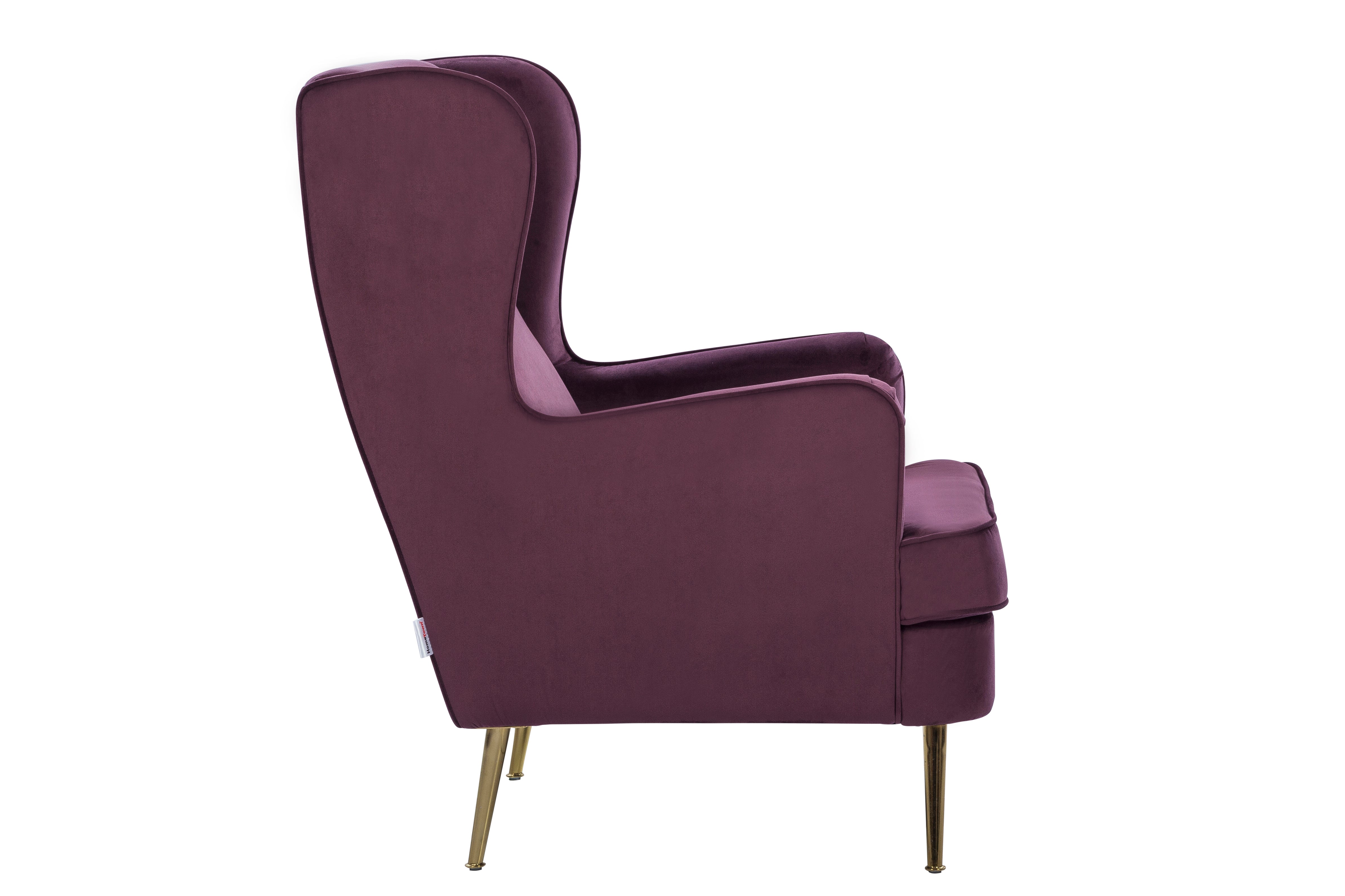 Charm Velvet Arm Chair in Wine Colour
