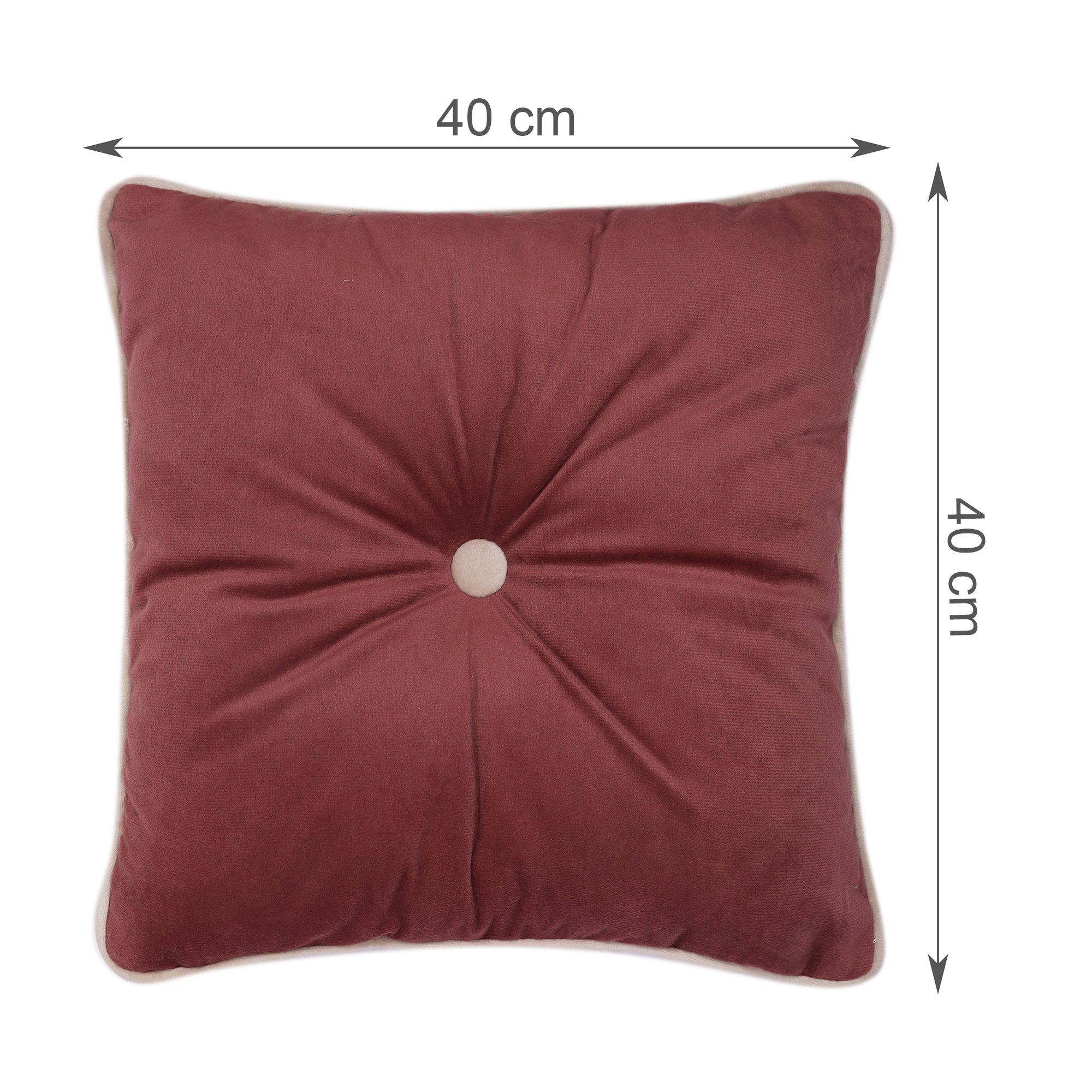 Velvet Solid Dori Filled Cushion Rose, 40X40cm