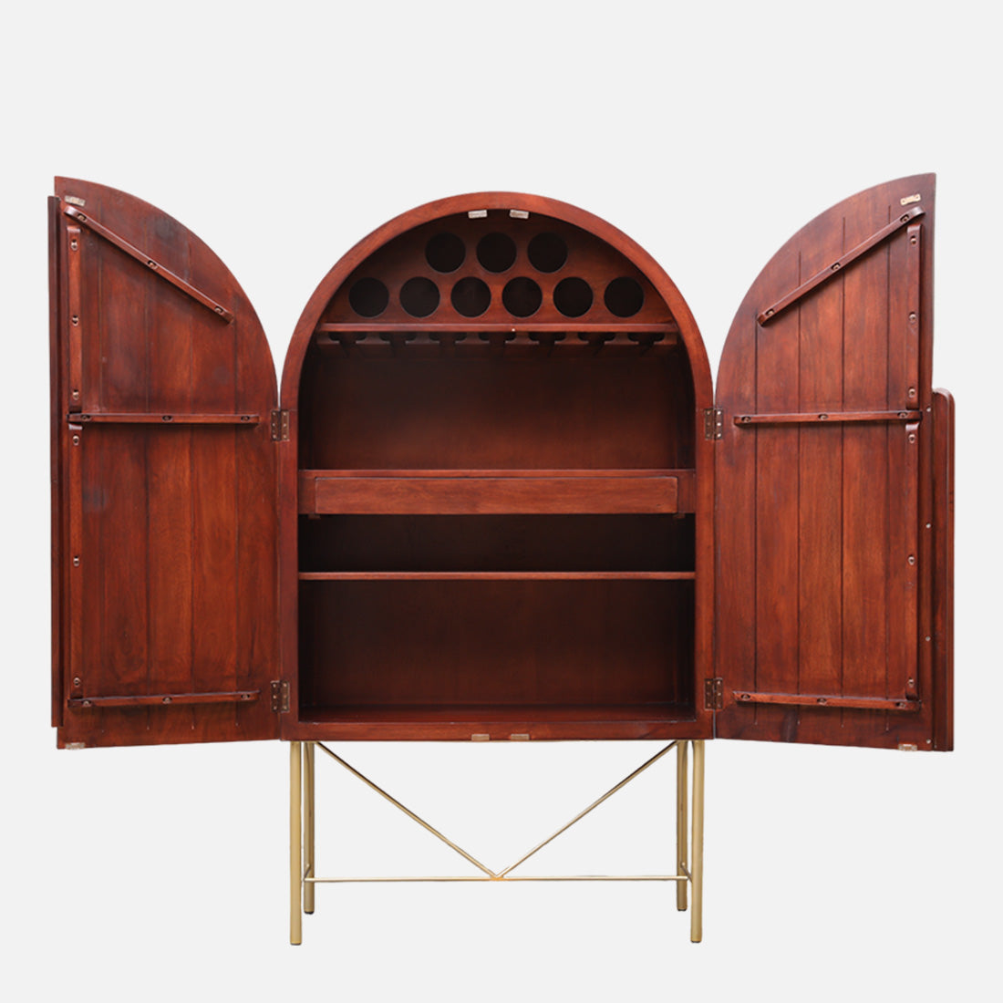 Cressida Solidwood Bar Unit in Walnut Colour