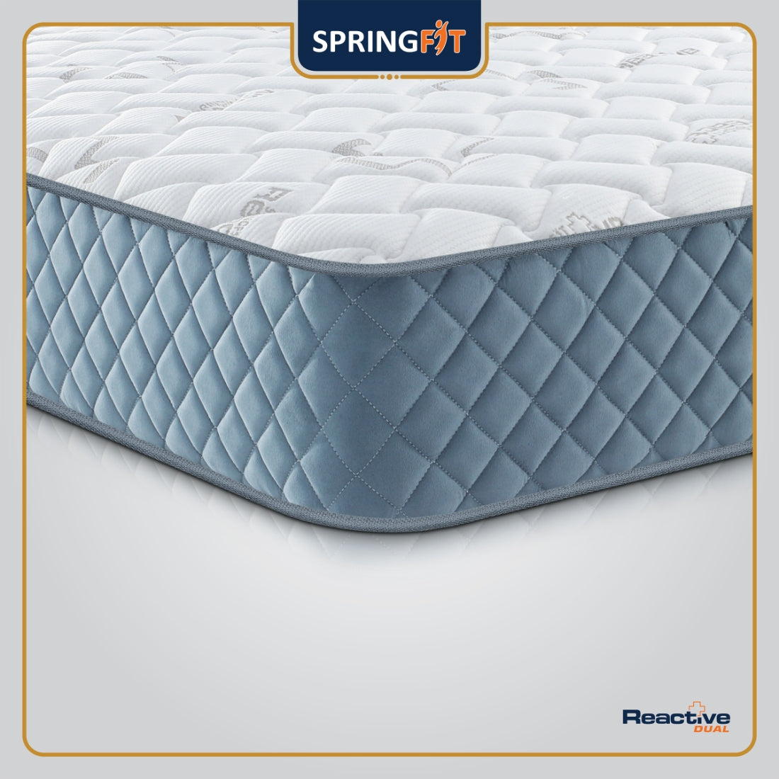 Reactive Dual Reversible HR Foam Queen Mattress 78x66x6 Inch in Grey Colour