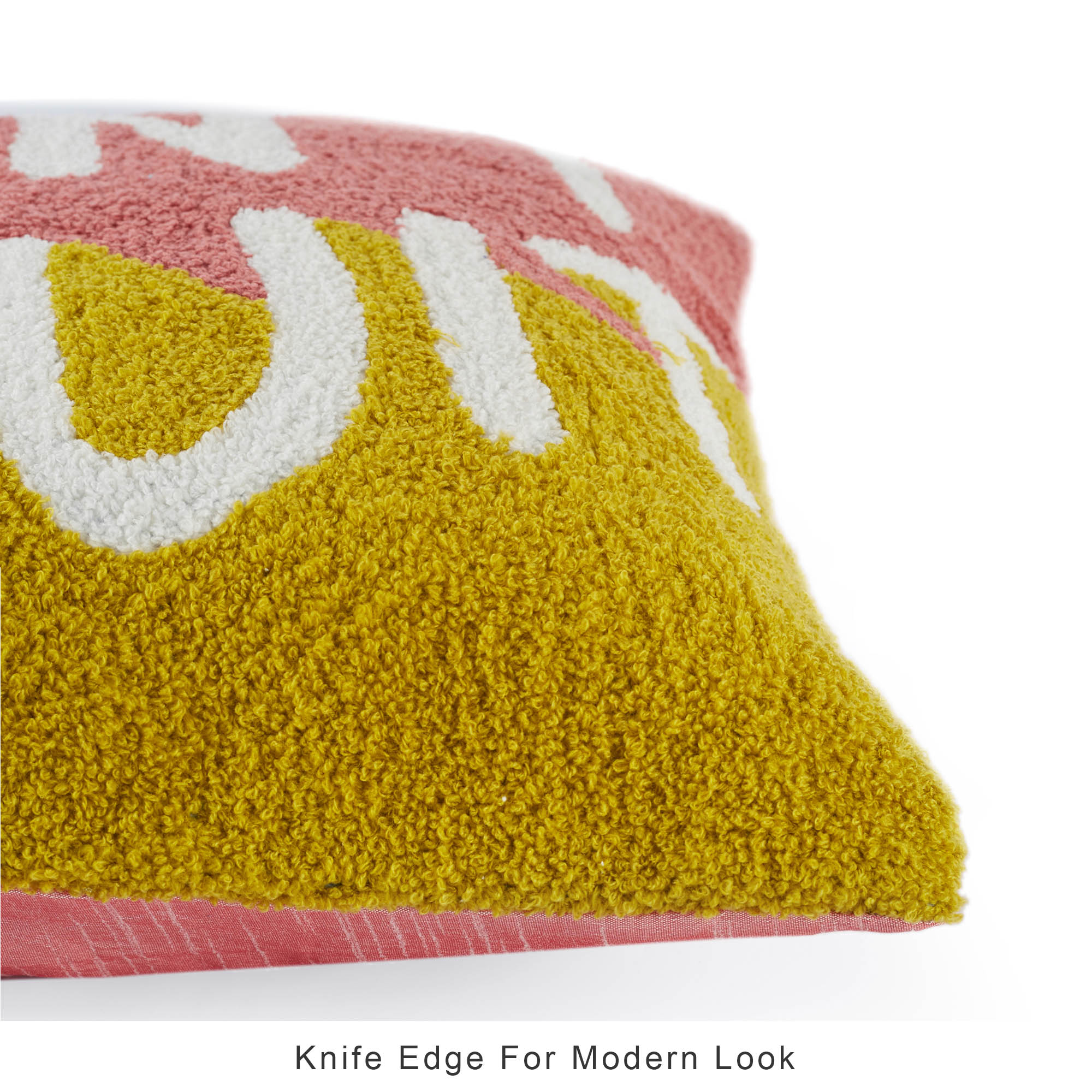 Pop Modern  Text Crewel Embroidered Cushion Cover 40x40 Cm in Multi Colour