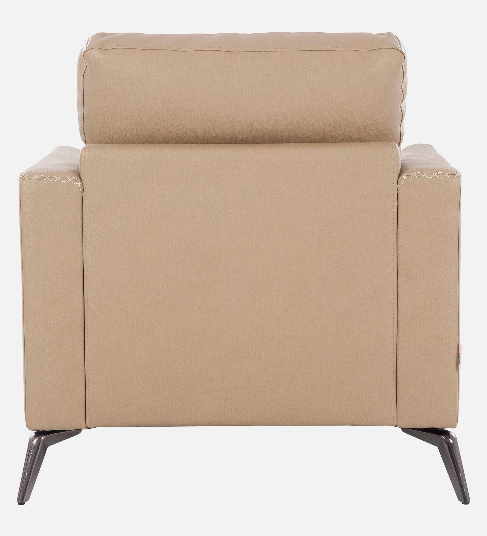 Soren Half Leather Single Seater Sofa in Mushroom Colour
