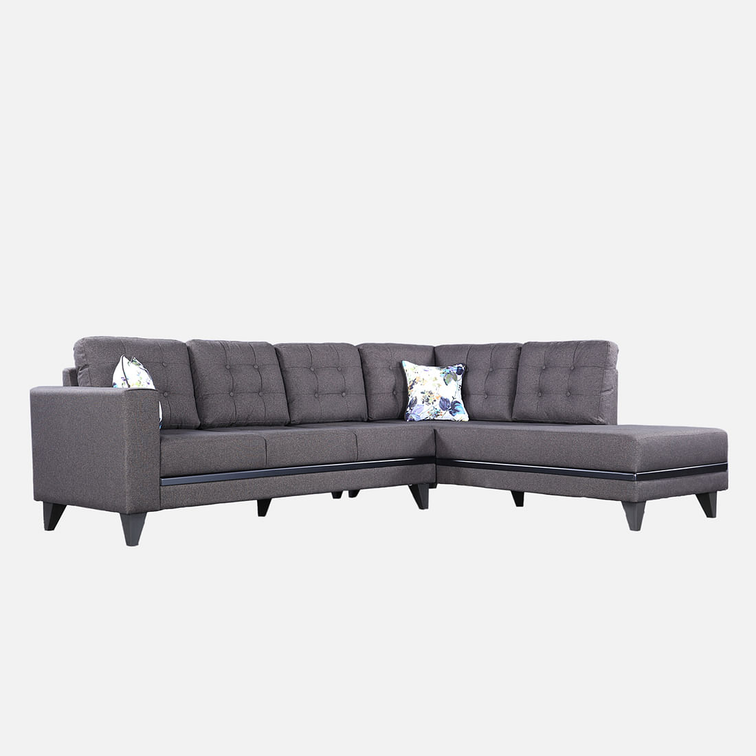 GARCIA Fabric Lounger in Dark Brown Colour