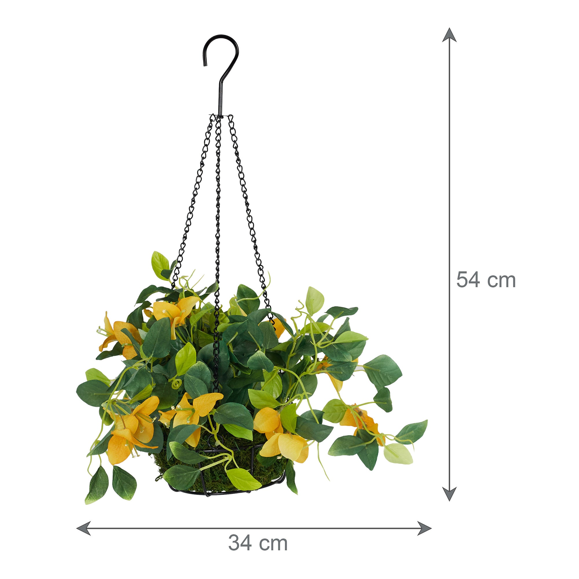 Ilana Faux Hanging Bougainvillea With Pot 54 Cm in Yellow Colour