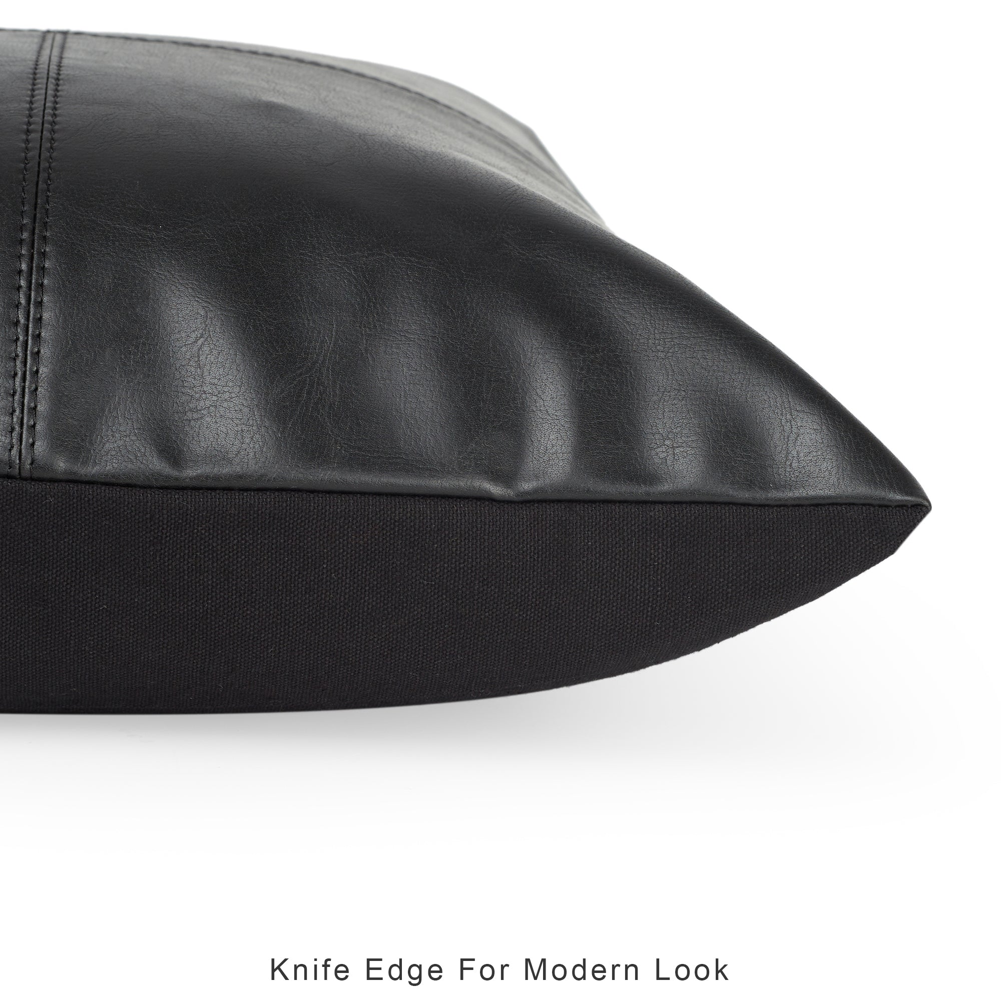Luxe Living  Vegan Leather Cushion Cover 35x50 Cm in Black Colour