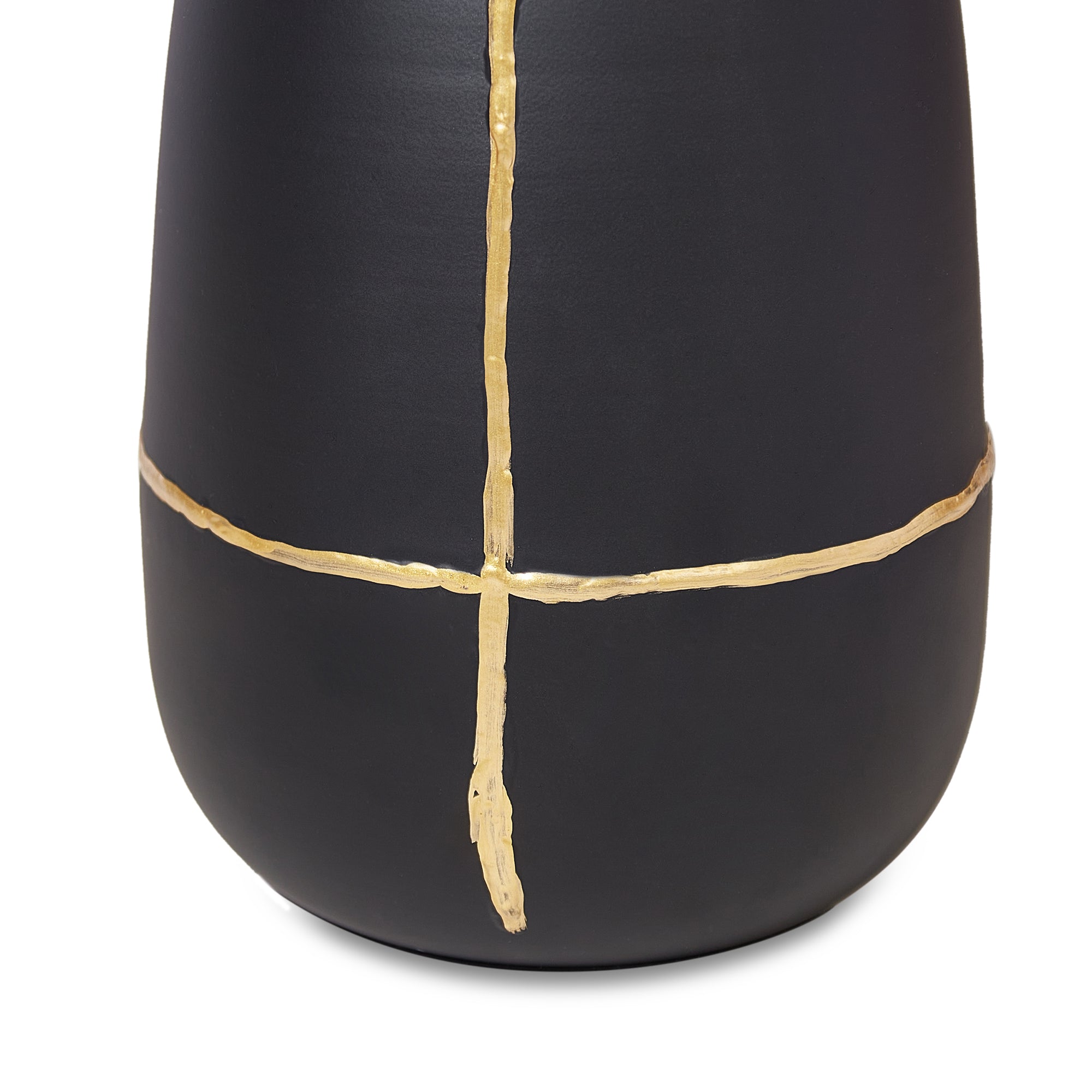 Mezzo Metal Vases 35 cm in Black Colour