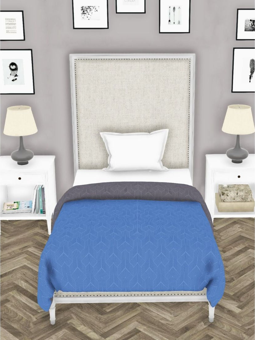 Botanical Cotton Single Comforter 152X229 Cm in Blue/Grey Colour
