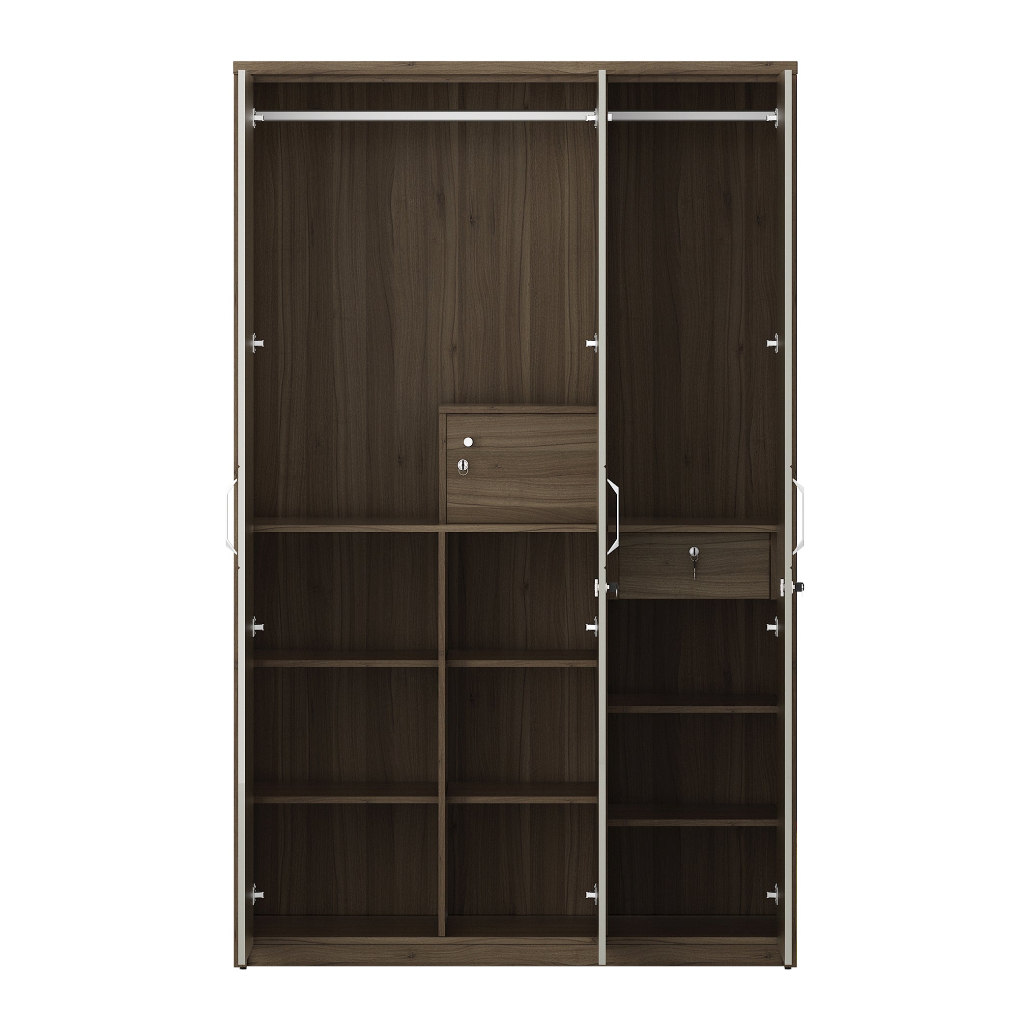 Cascade Three Door Wardrobe in Lyon walnut Colour