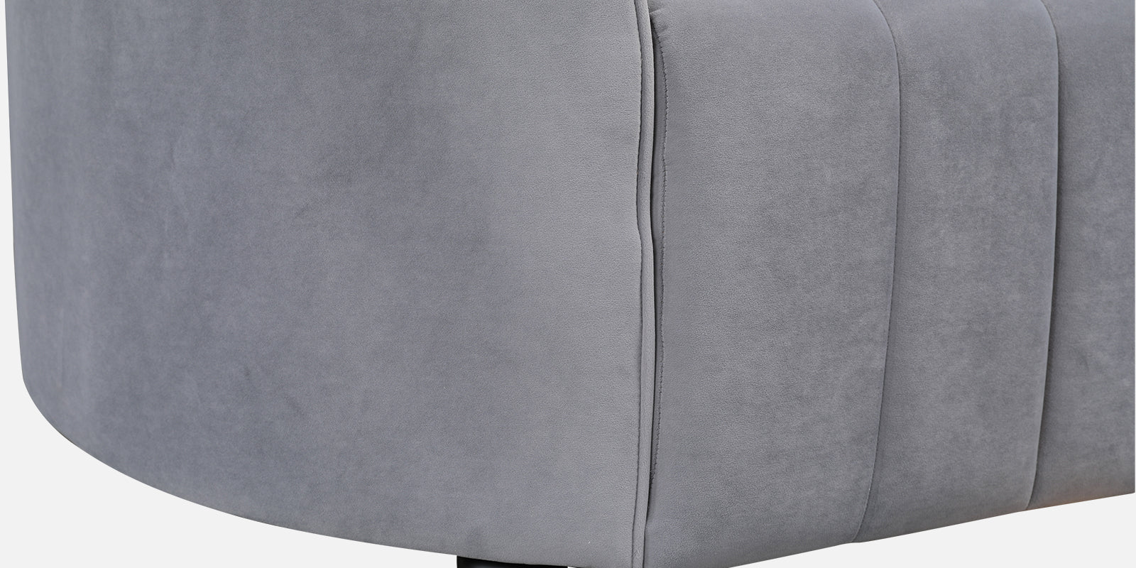 Elise Velvet Fabric Three Seater Sofa in Dark Grey Colour