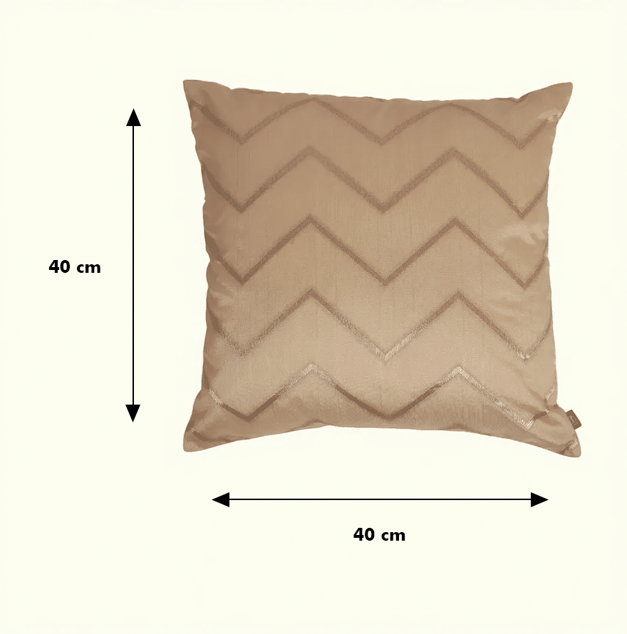 Festive ZigZag Jacquard Cushion Cover Gold, 40X40cm By LIVING ESSENCE