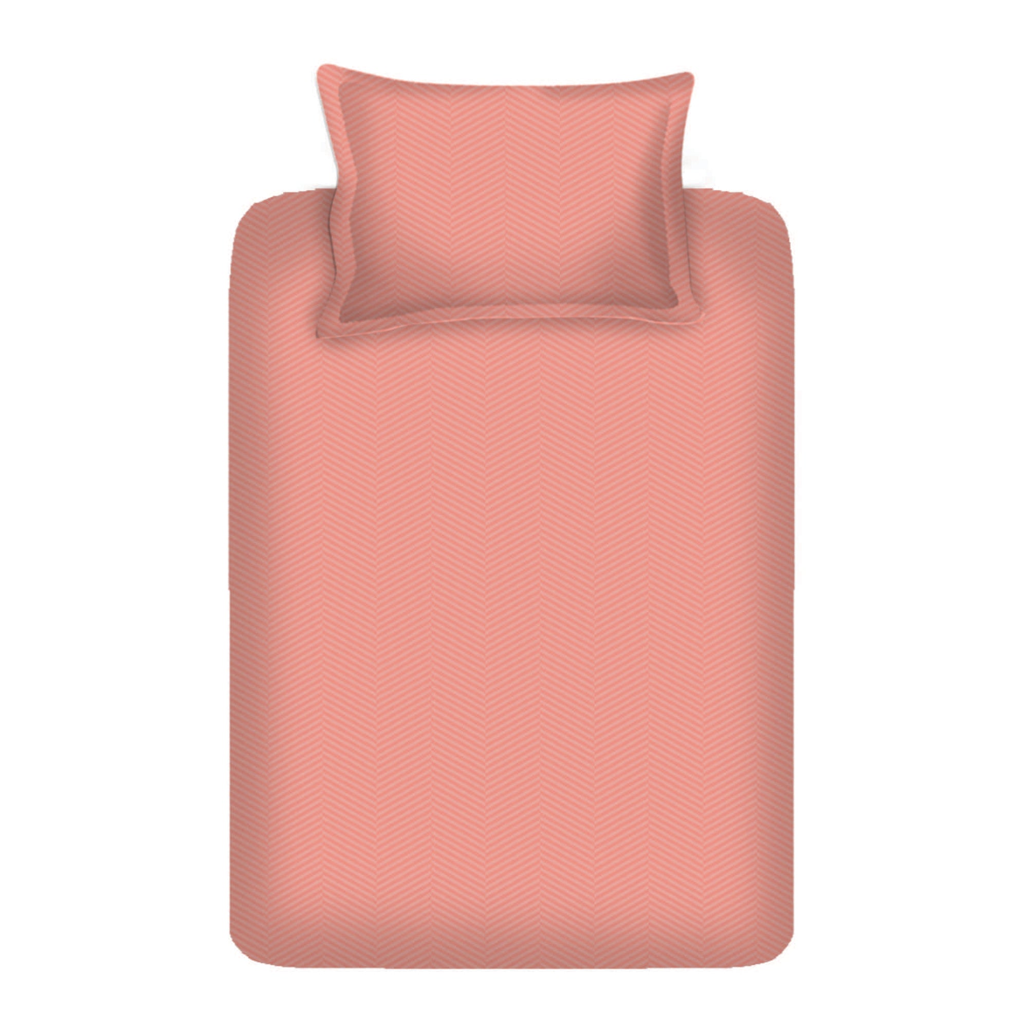 Emilia 100% Cotton Single Bedsheet in Coral Colour