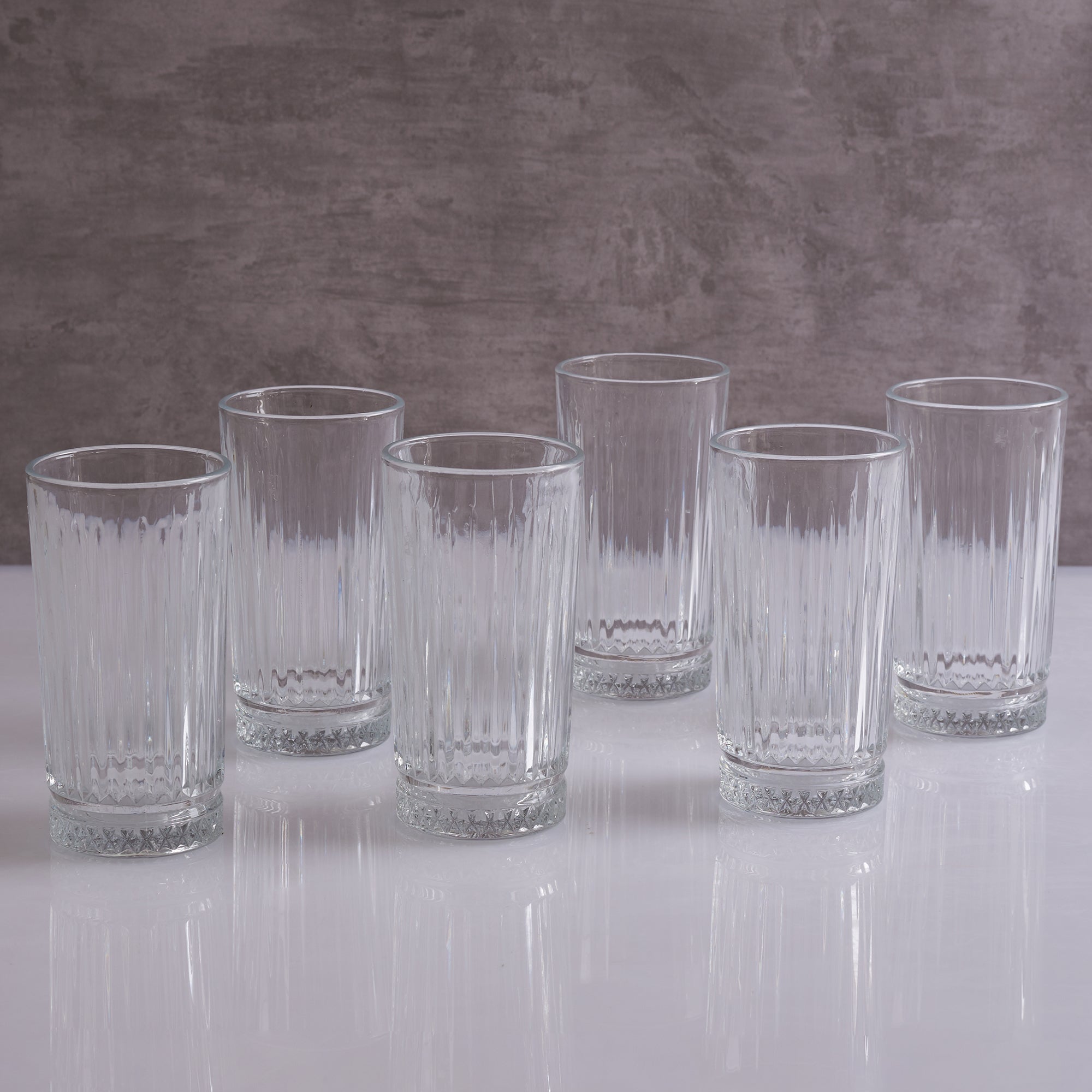 Dubai Glass Water Glass Set of 7 in Transparent Colour