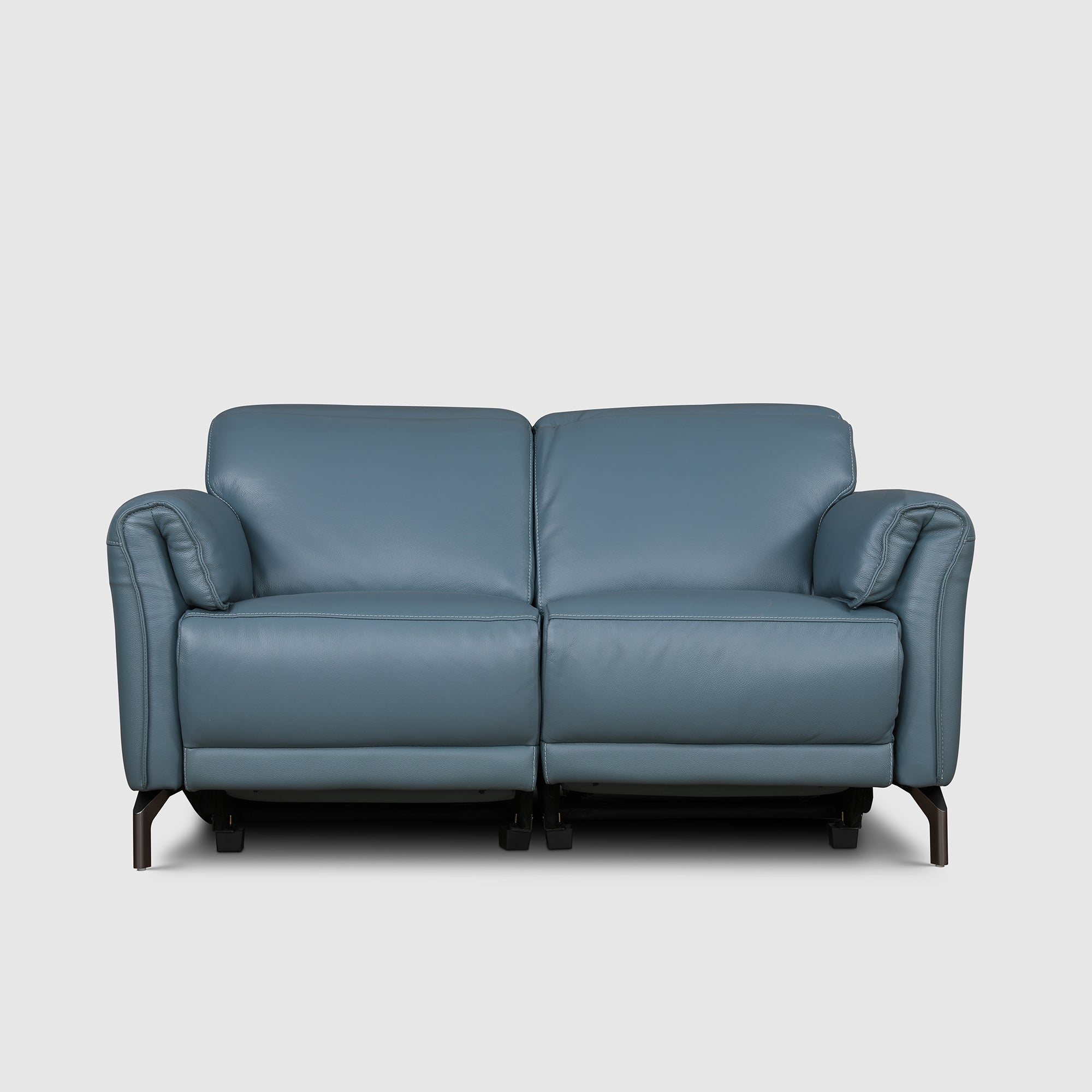 Emilia Half Leather Two Seater Electric Recliner in Blue Colour