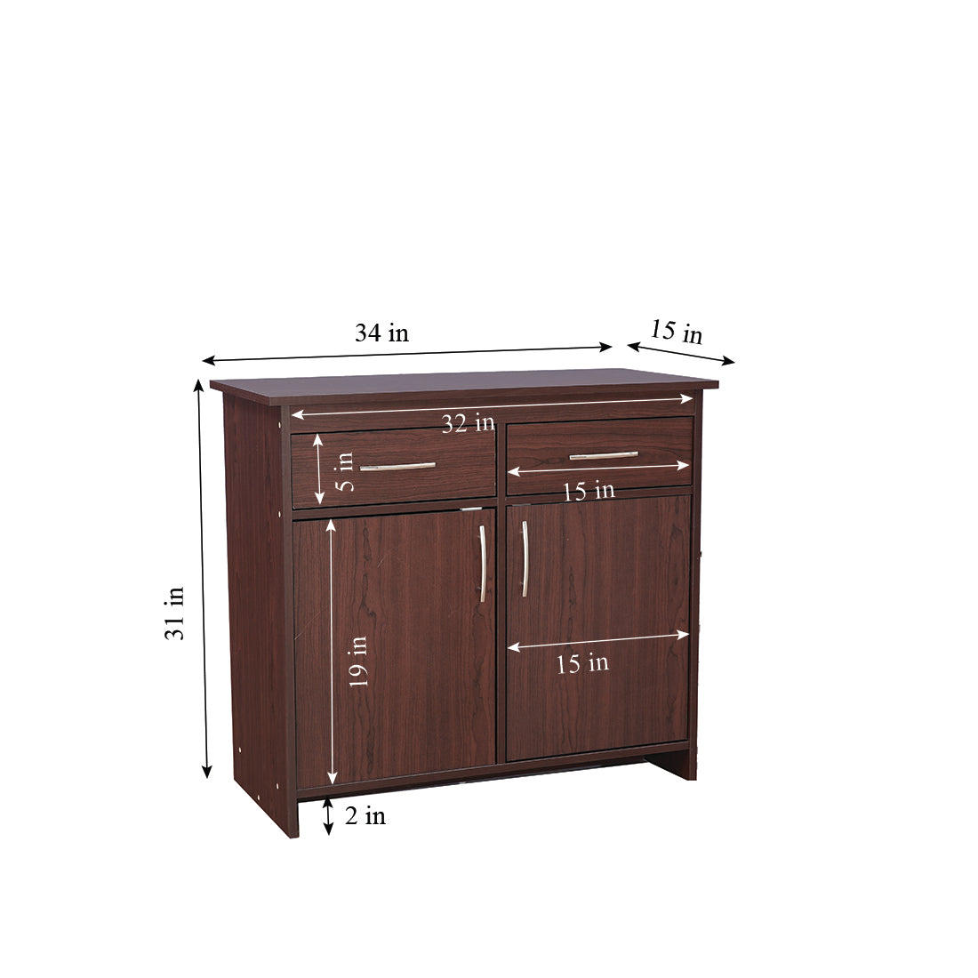 Albert Engineered Wood 2 Door Cabinet in Cherry Brown Colour