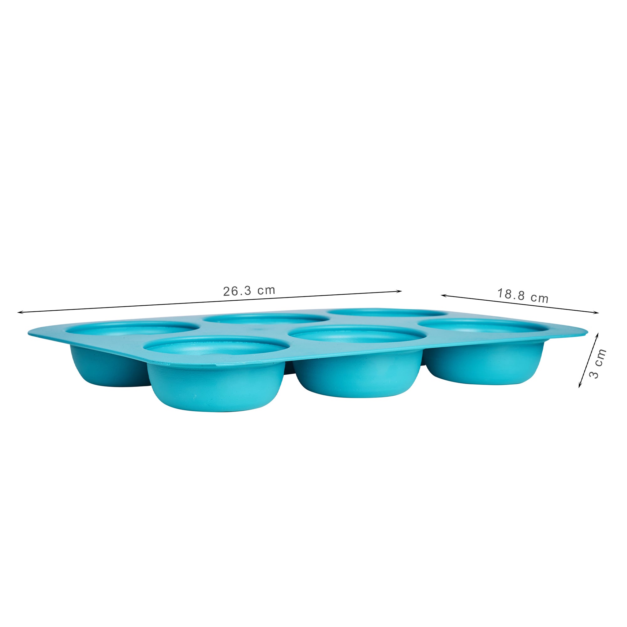 Bakelicious Aluminium 6 Cavity Donut Tray in Teal Colour