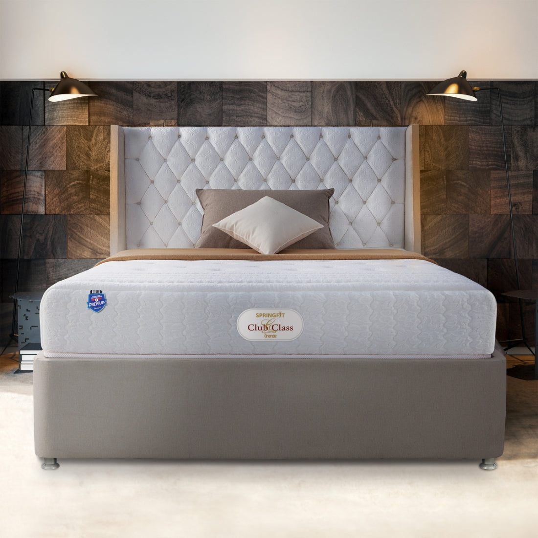 Club Class Grande Pocket Spring Queen Mattress 72x60x6 Inch in White Colour
