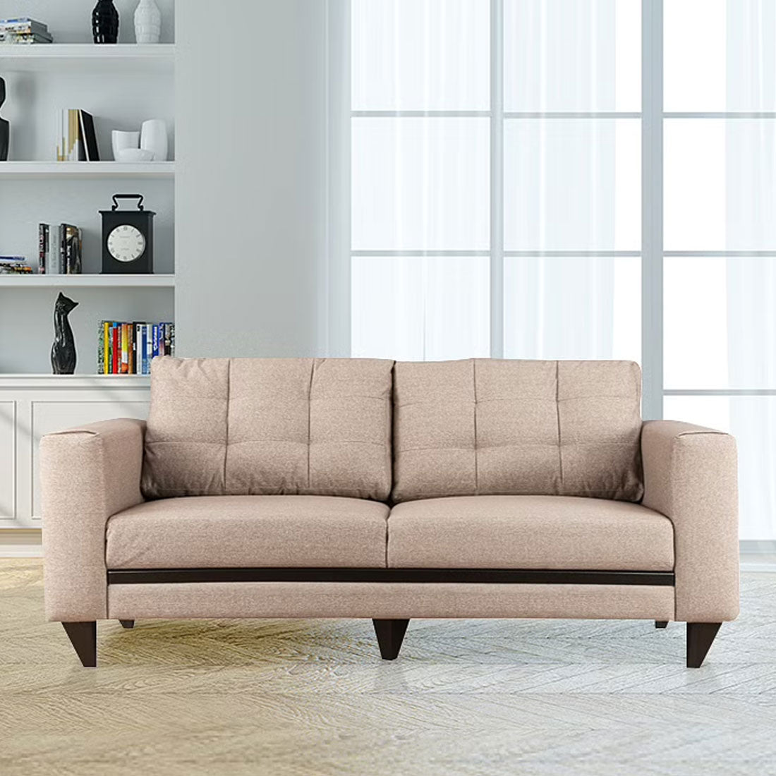 Garcia Fabric 3 Seater Sofa in Brown Colour
