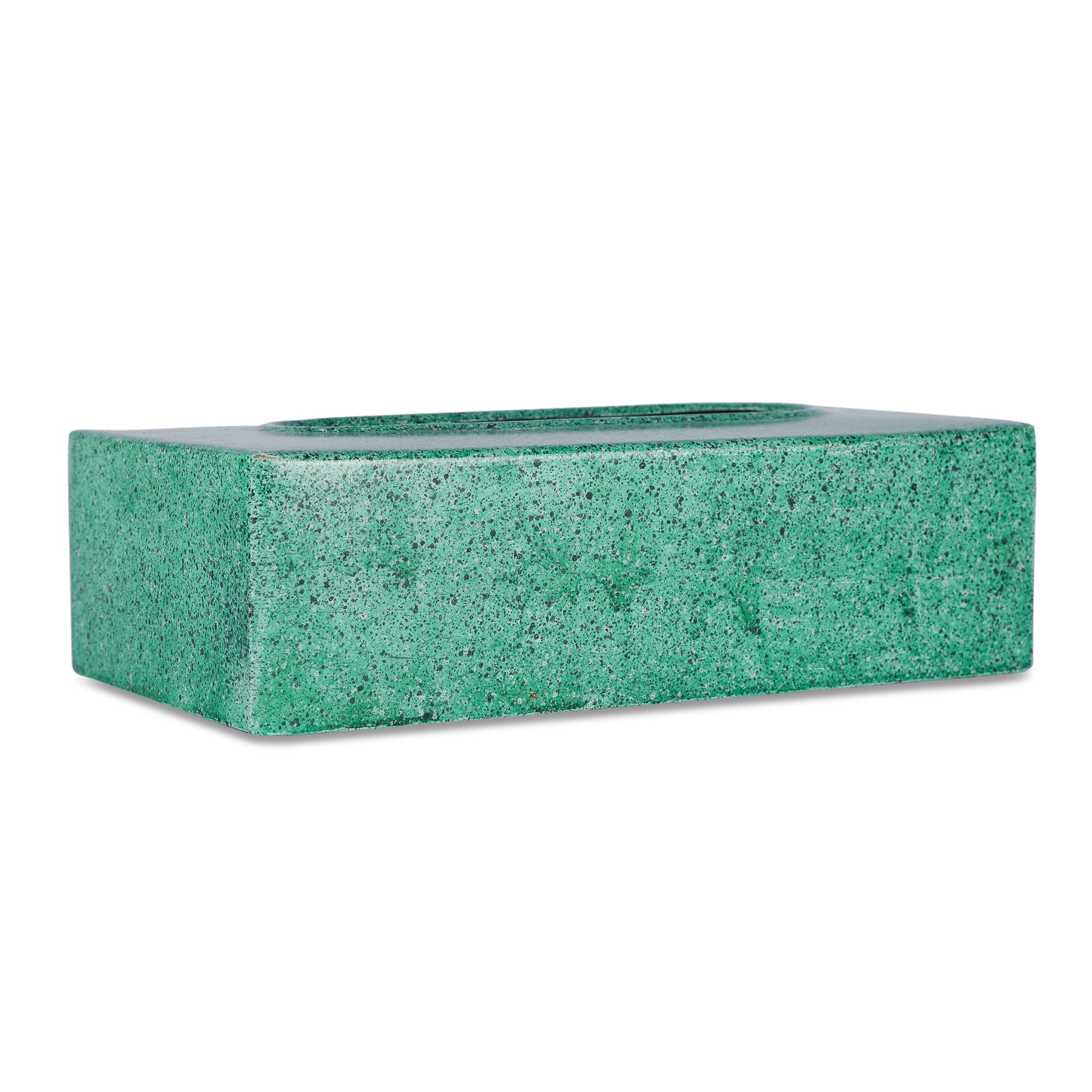 Nora Metal Sprinkle Finish Tissue Box Cover in Turq Colour