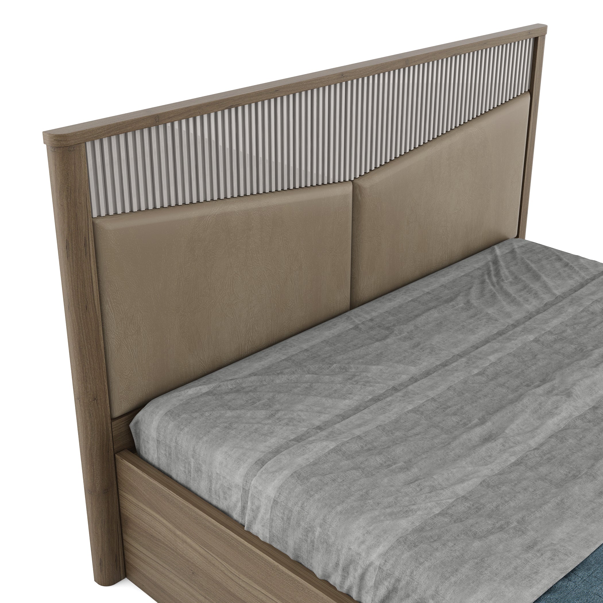 Cascade  King Bed With Hydraulic storage in Lyon walnut Colour