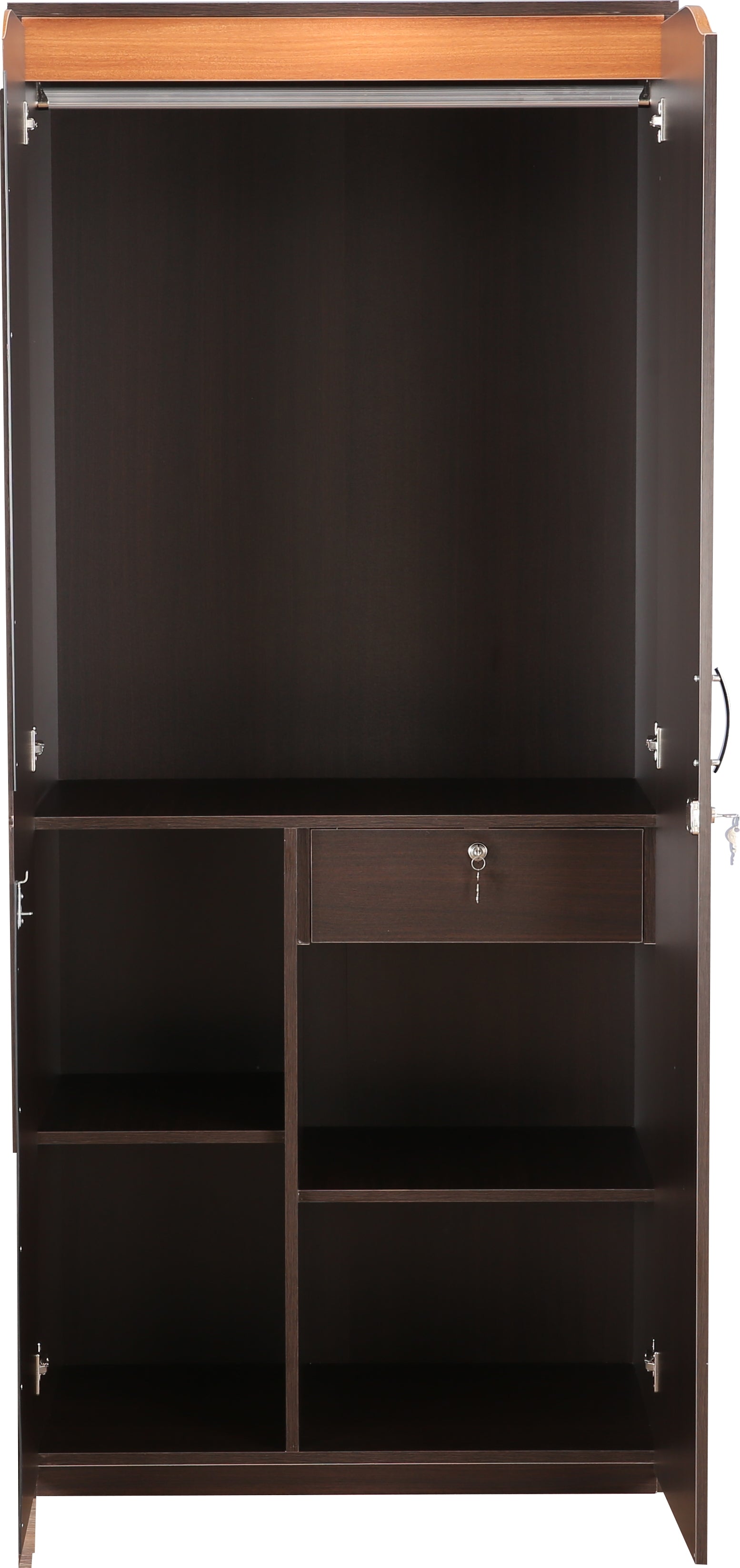 Swirl Two door Wardrobe in Dark Oak Colour