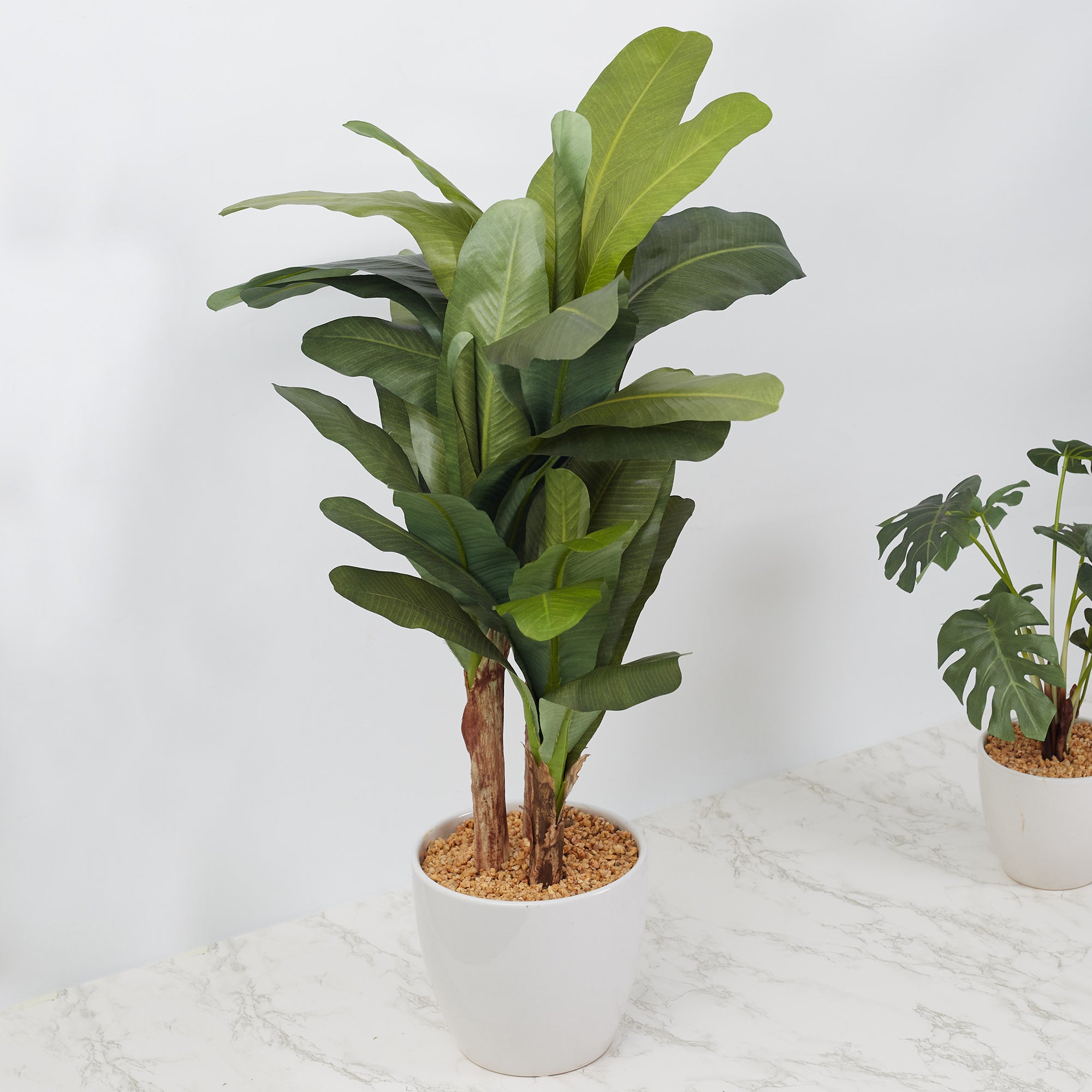 Ilana Faux Banana Ceramic Potted Plant 76 Cm in Green Colour