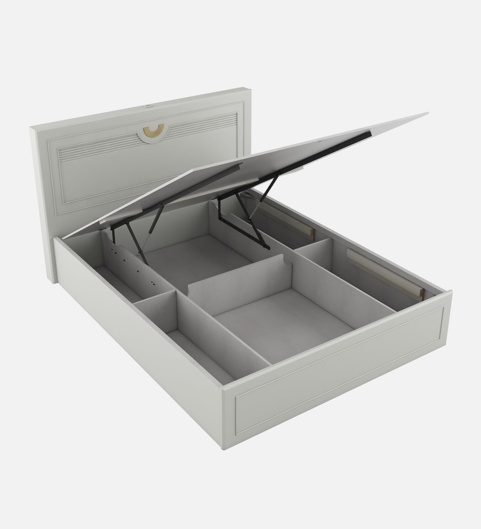 Akira Queen Bed With Full Hydraulic Storage Pumic Grey