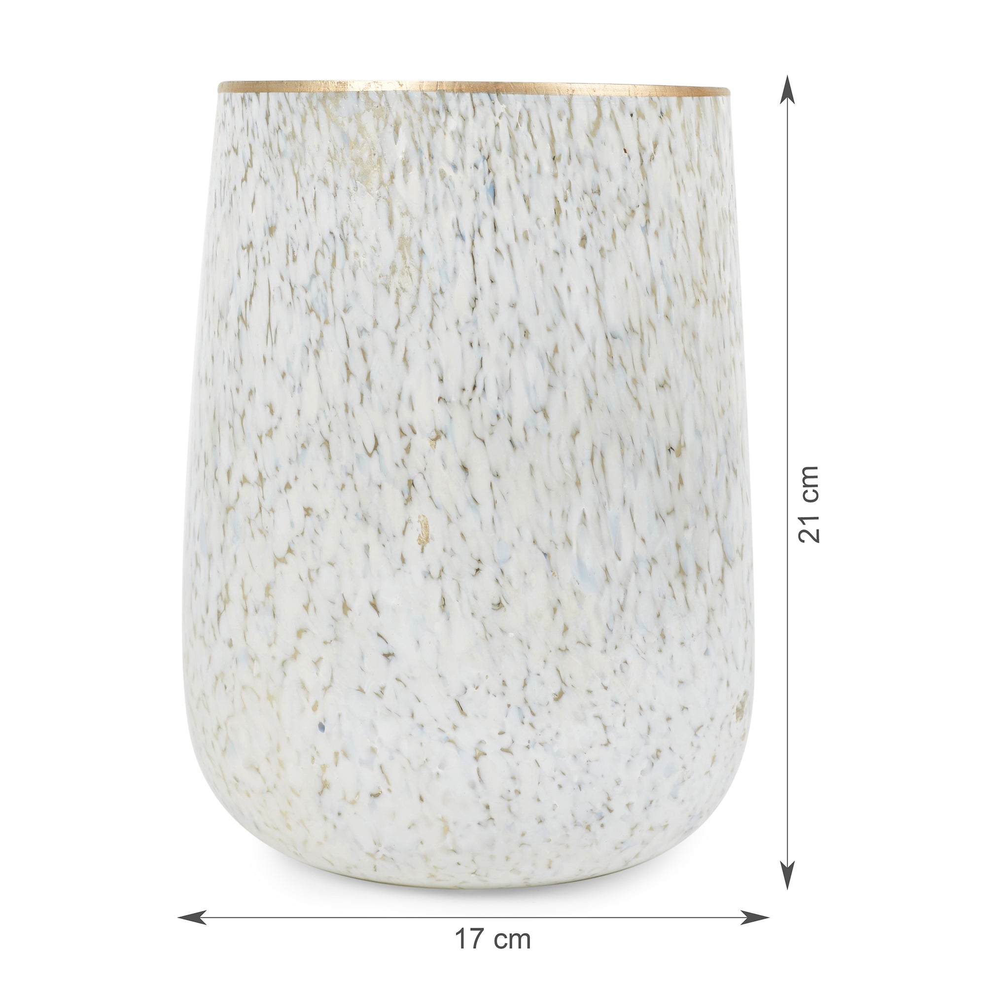 Phiona Glass Textured Handcrafted Vase 21 Cm in White Colour