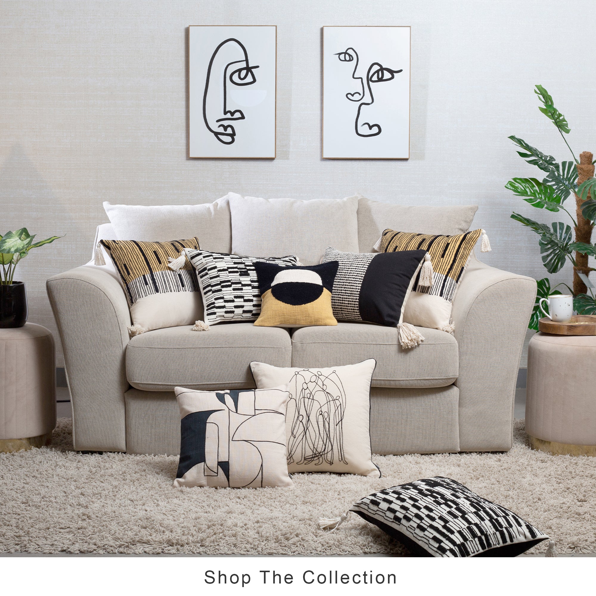 Ebony  Solid Textured Cushion Cover 45x45 Cm in Black Colour