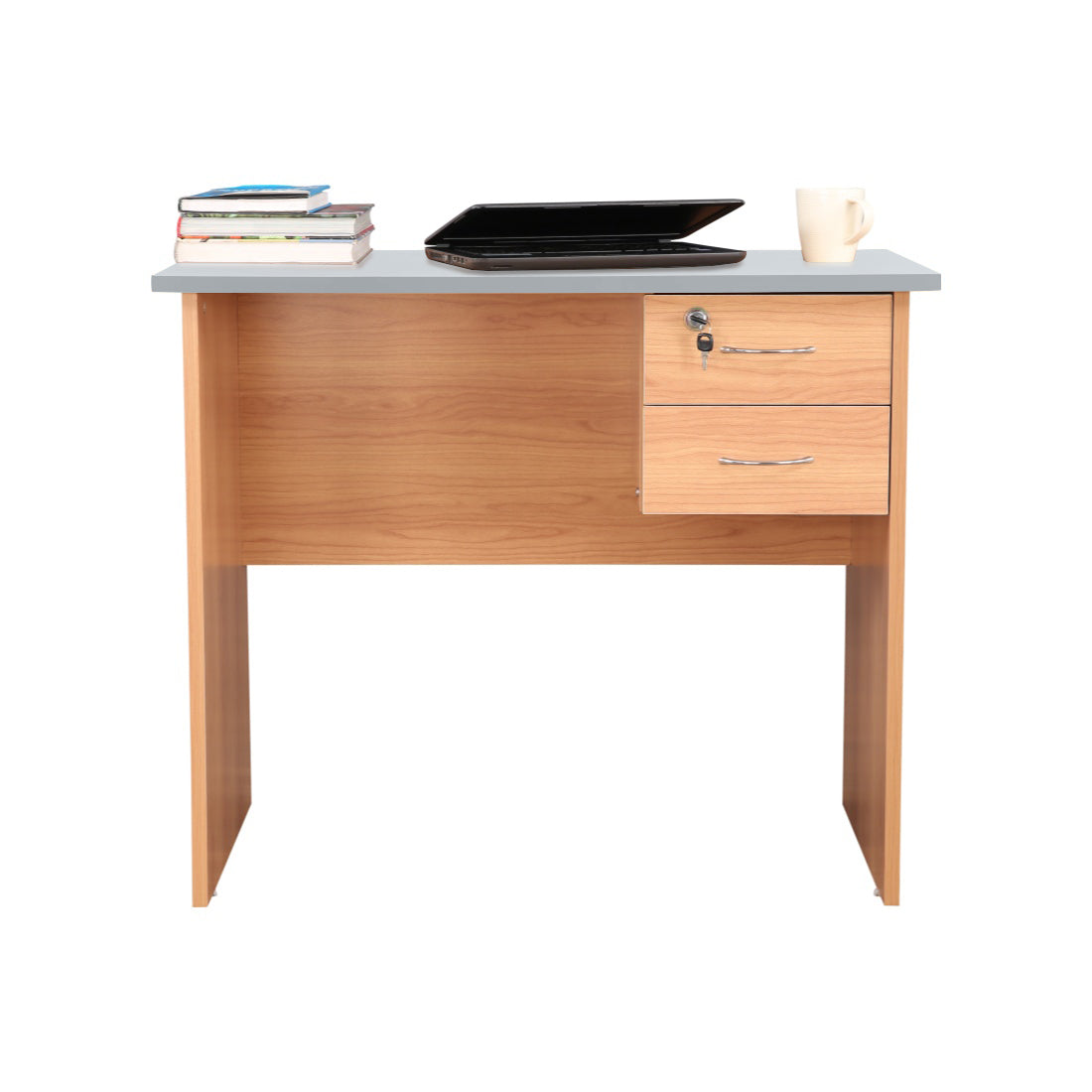 Simply Study Table in Honey + White Colour