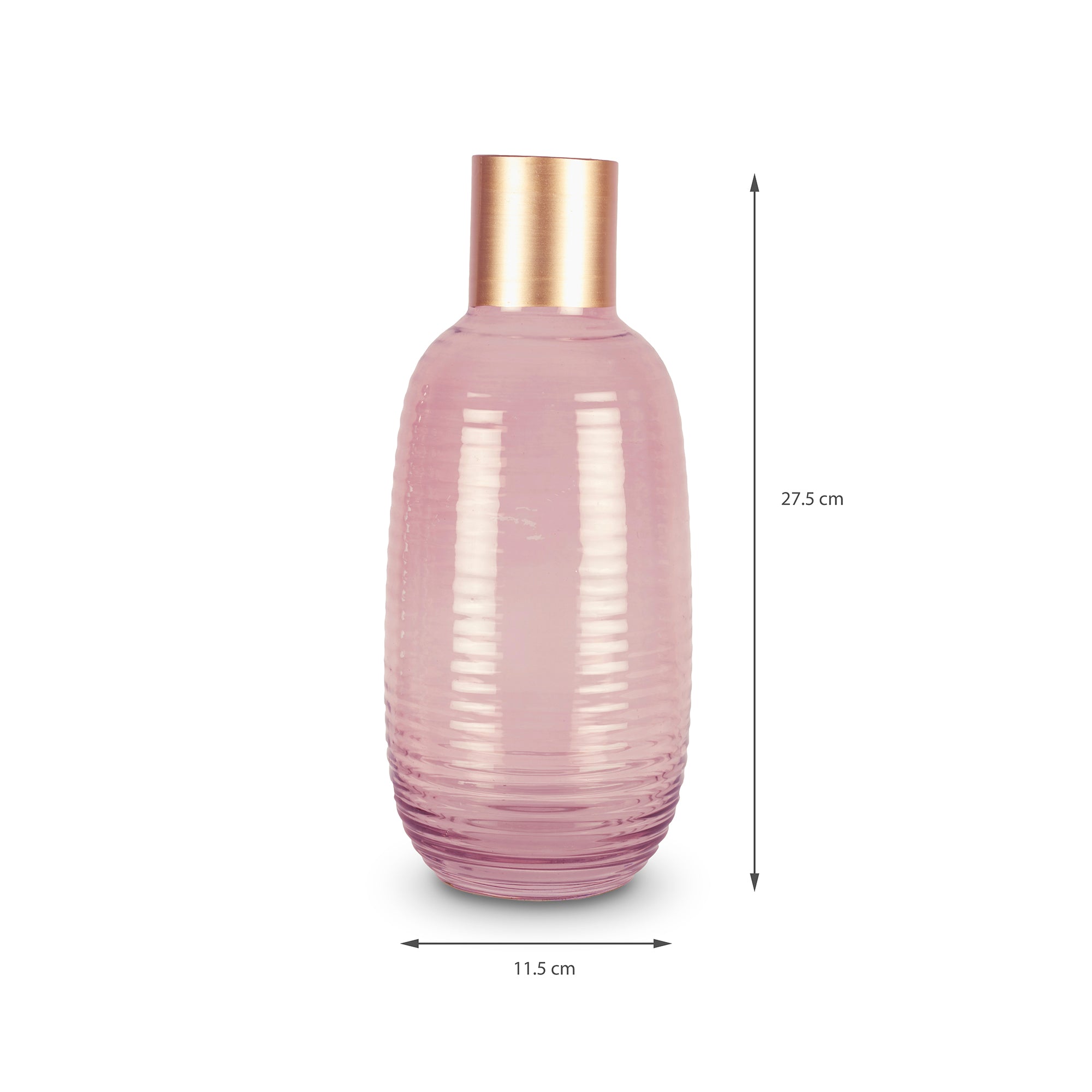 Alena Pot Glass Vase 26Cm in Blush Colour