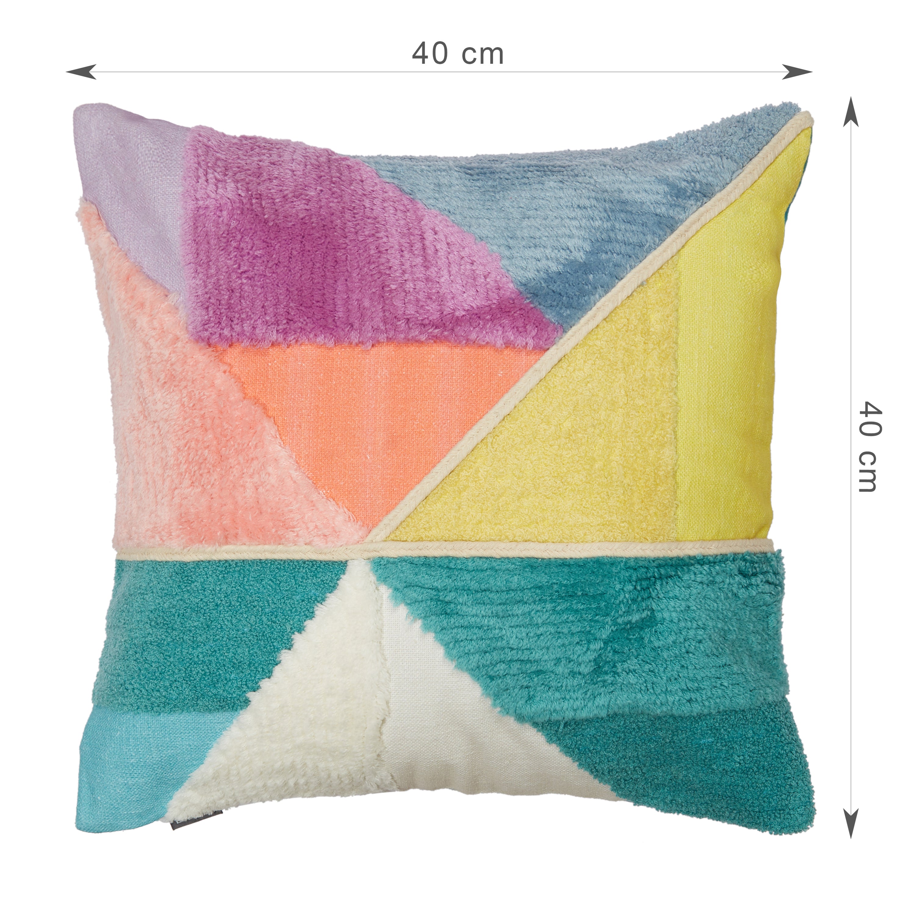 Pop Modern Cotton Cushion Cover 40x40 cm in Multi Colour
