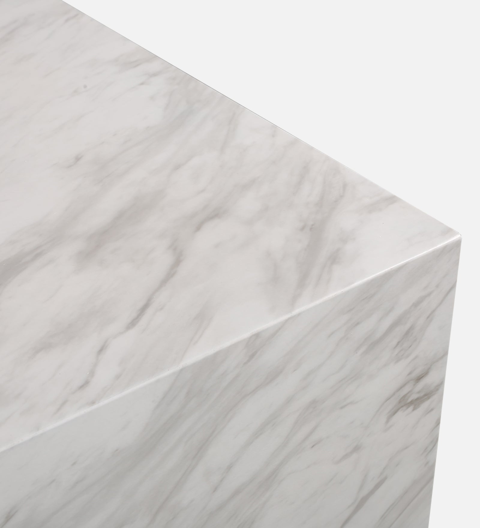 Garnet Marble Finish Center Table in White Colour