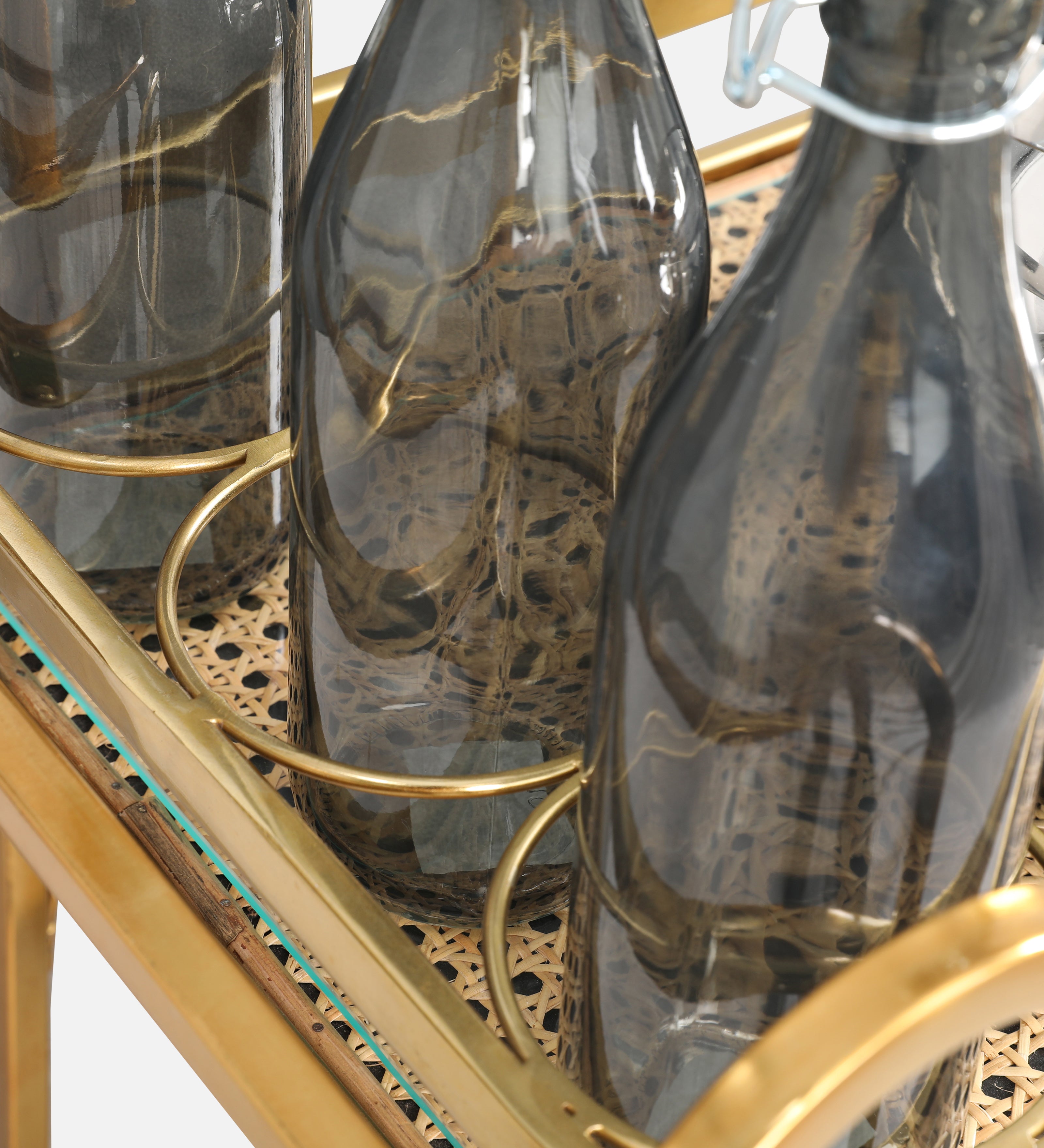 Alpen Metal Serving Trolley in Gold Colour