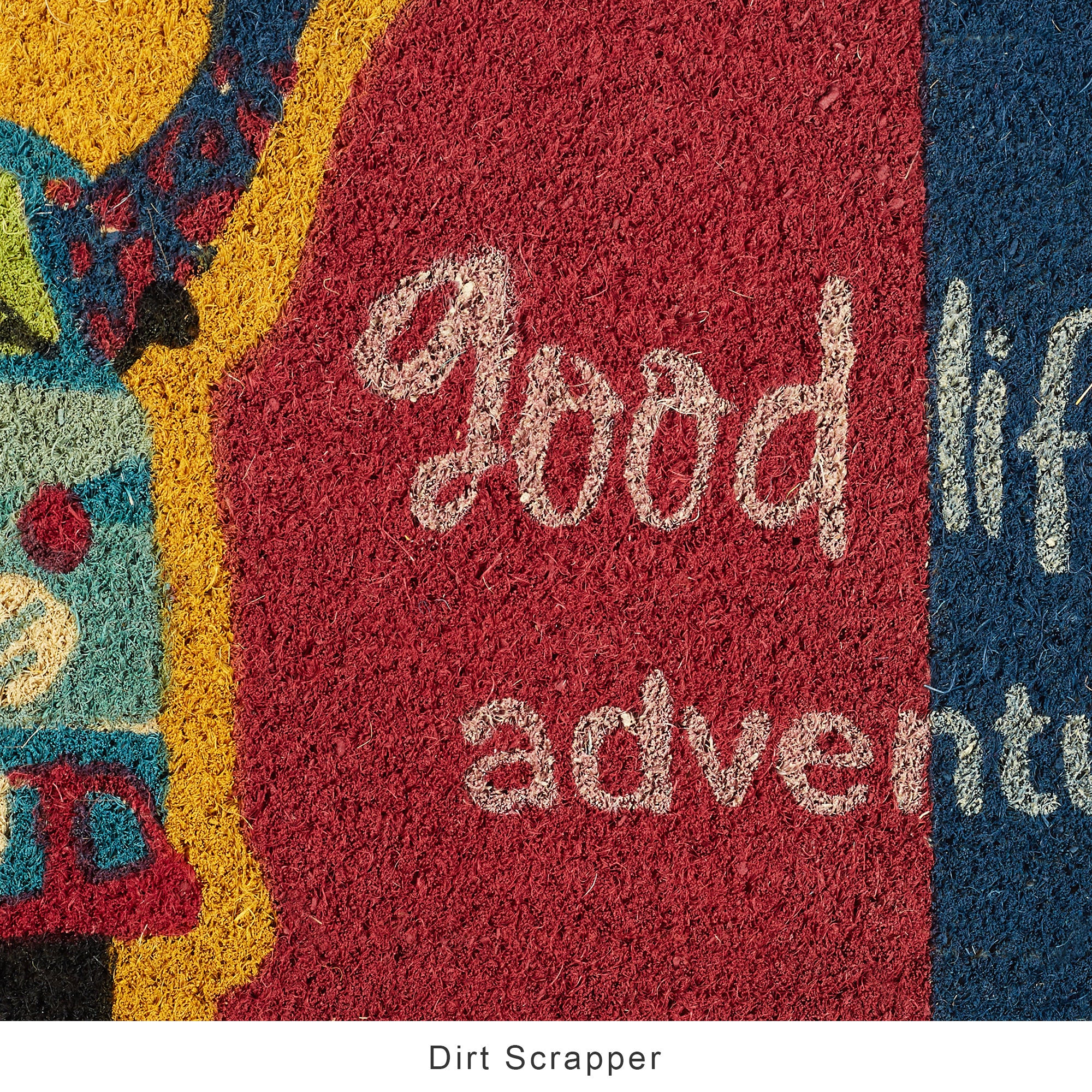 Good Life Is  Adventure Printed Coir Doormat 40x60 CM in Multi Colour