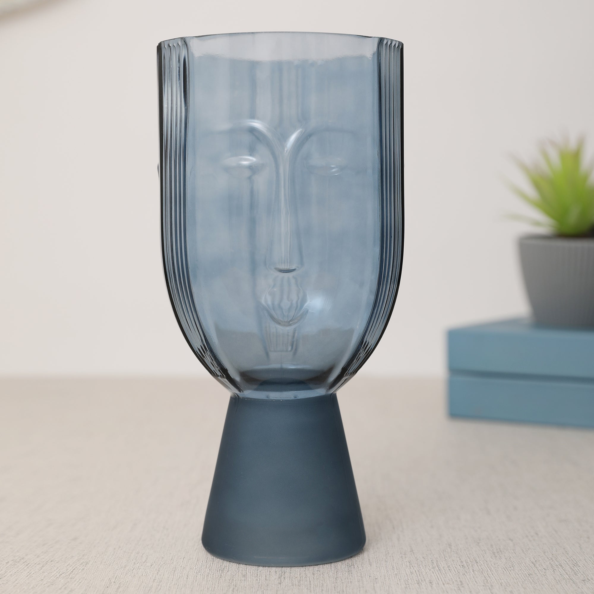 Monique Pop Glass Vase 30Cm in Aqua Colour