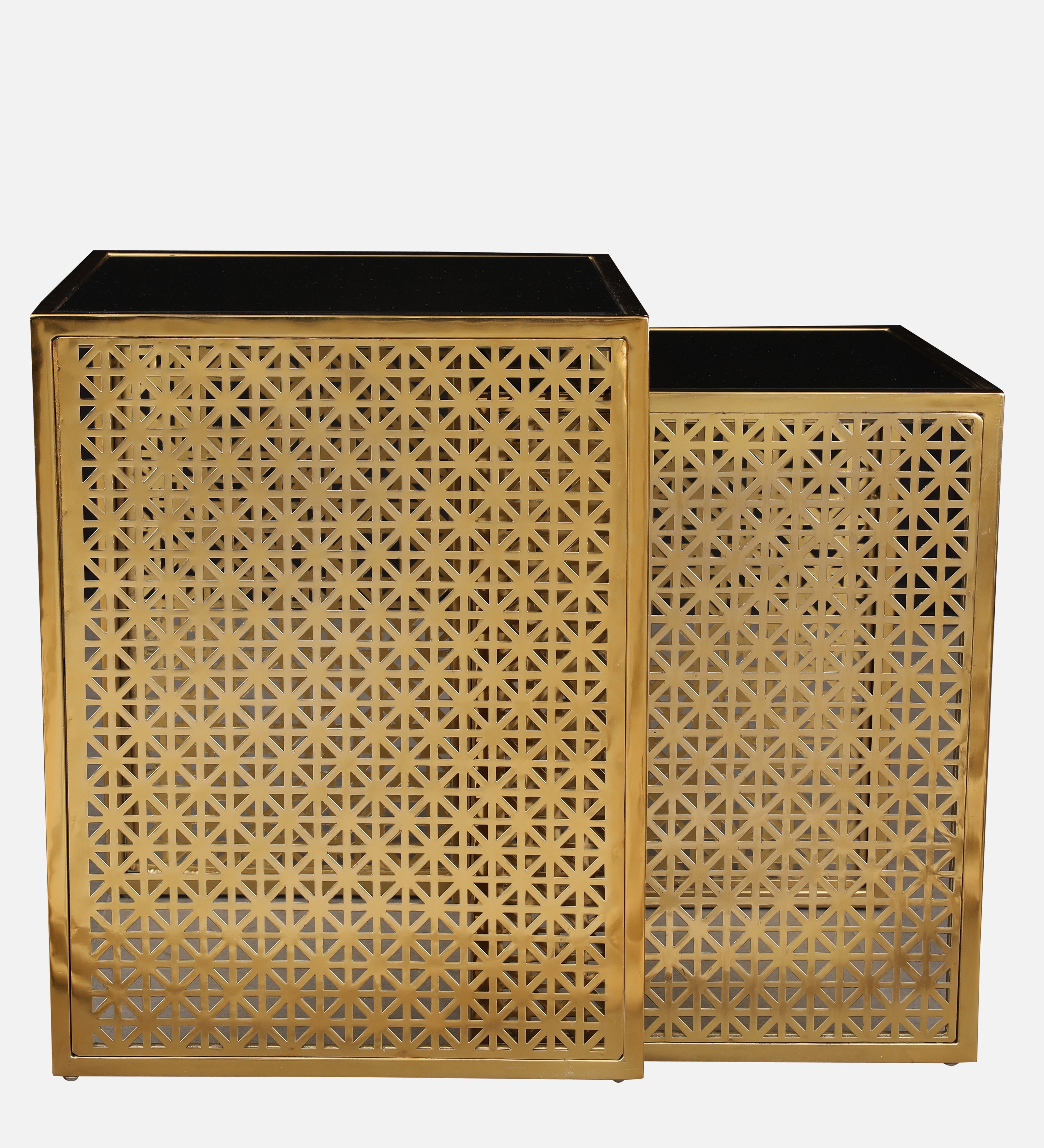 Maurice Metal Table in Gold & Black Colour
