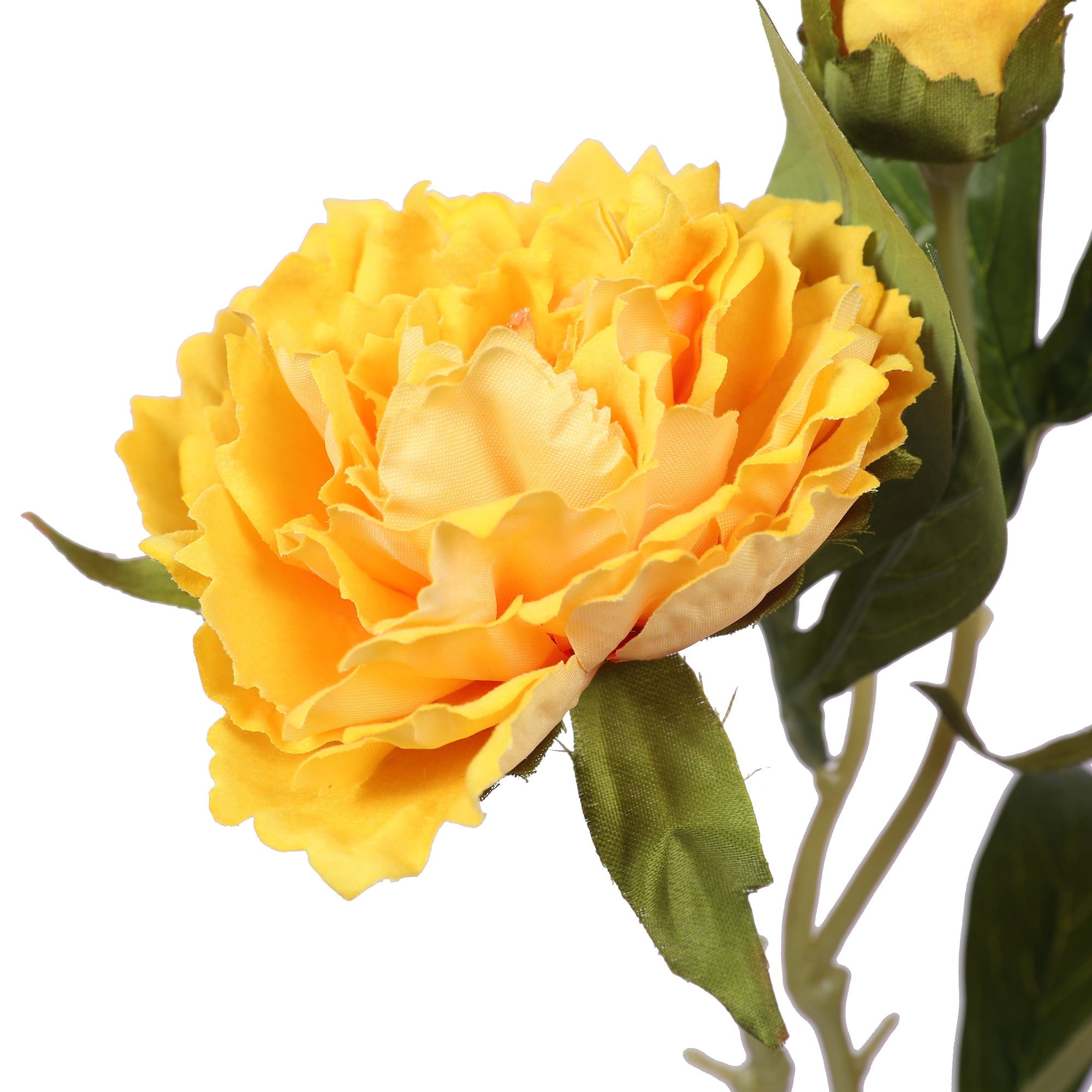 Blume Artificial Flower Peony Stem 74cm in Yellow Colour By Living Essence