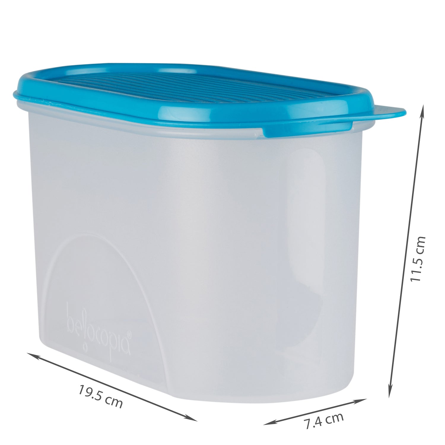 Fiesta 100% BPA-Free Plastic Oval Container Set of 3 (1300ml) in Teal & Transparent Colour