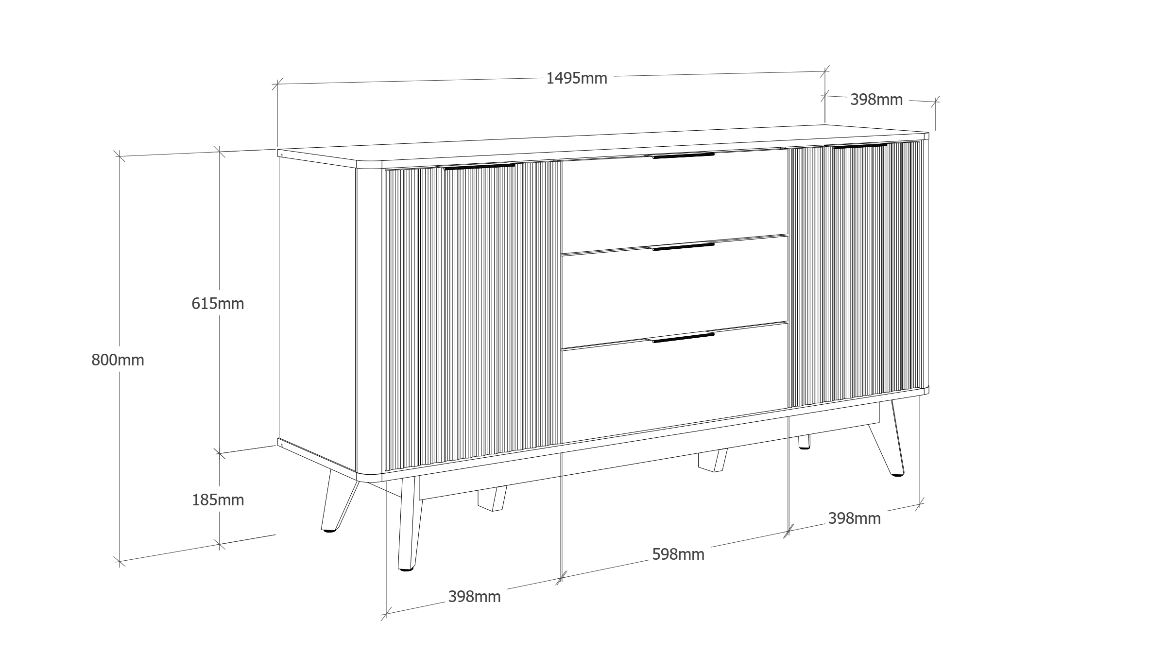 Concerto Sideboard in Walnut Colour