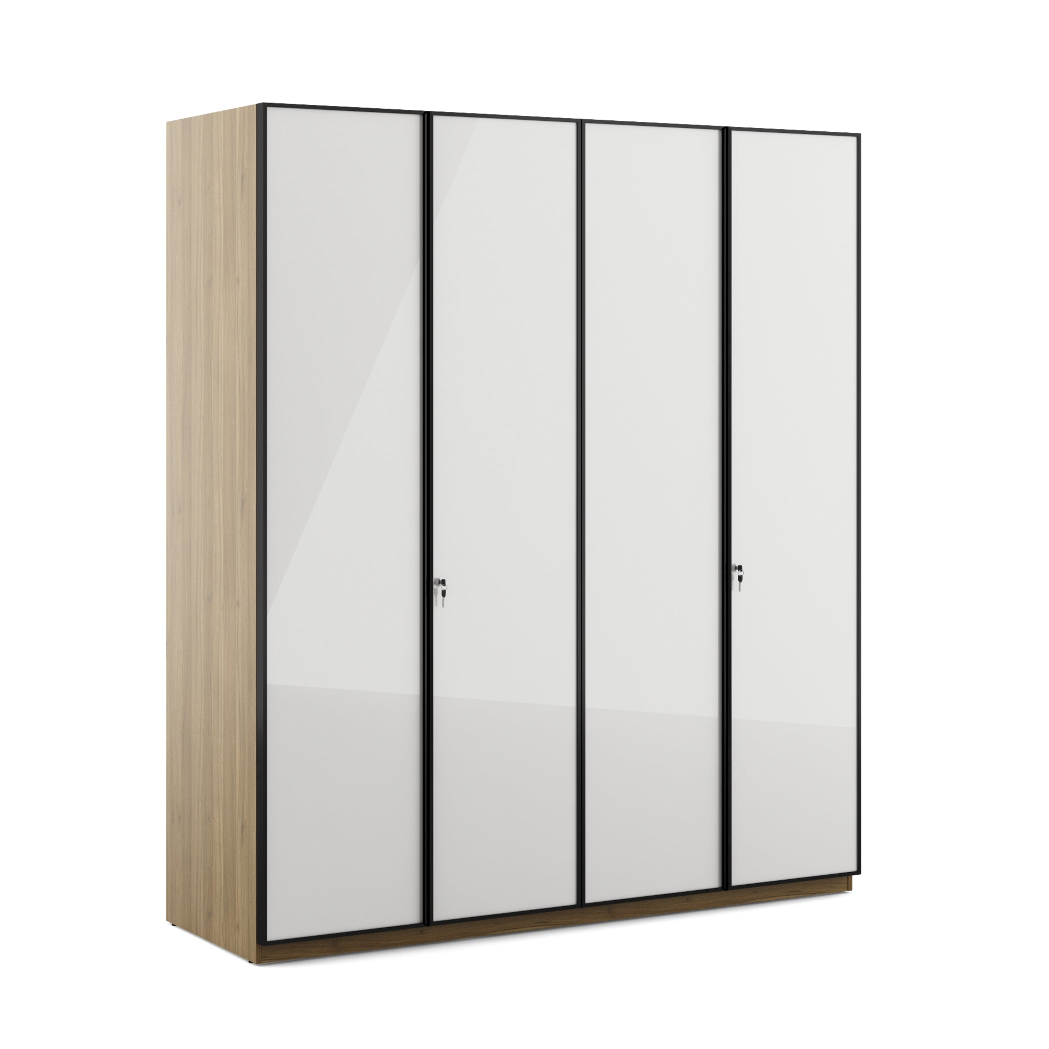 Freya  Four Door Wardrobe in Natural Teak Colour