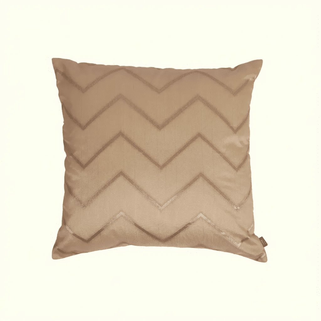 Festive ZigZag Jacquard Cushion Cover Gold, 40X40cm By LIVING ESSENCE