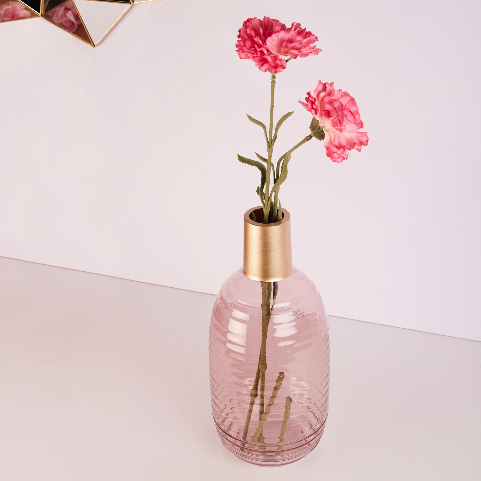 Alena Pot Glass Vase 32Cm in Blush Colour