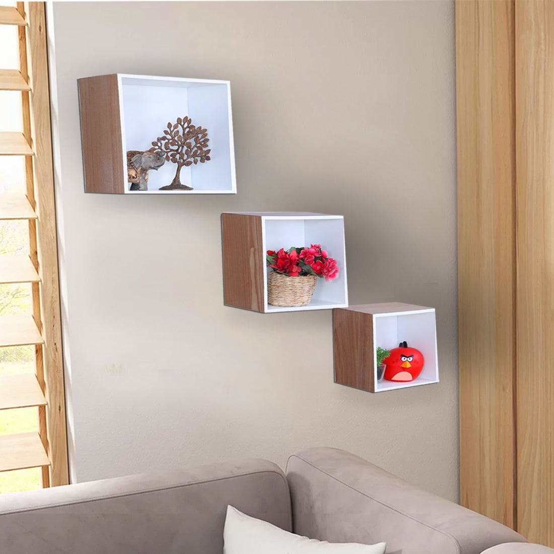 Coop Engineered Wood Wall Shelf in Ashwood Colour